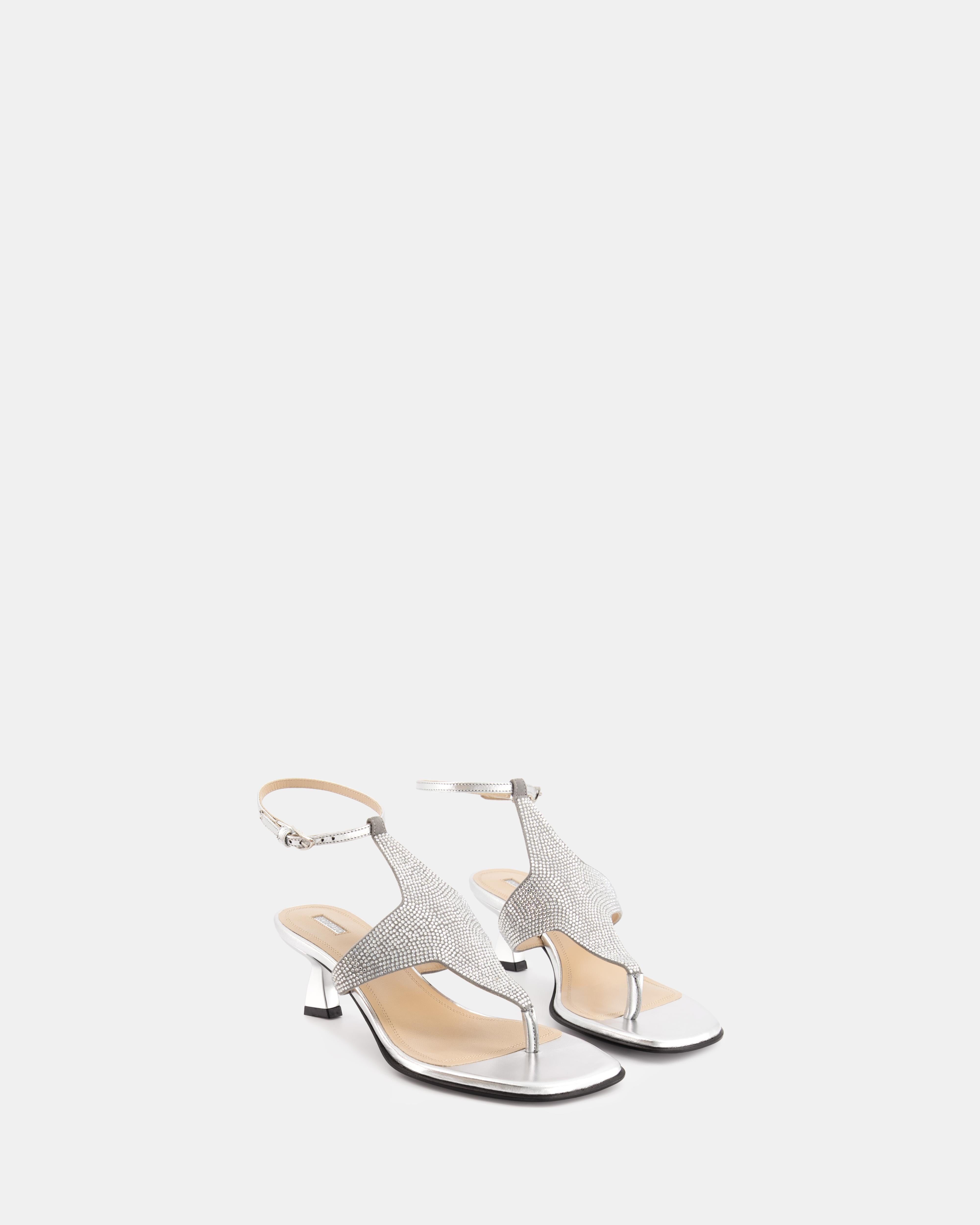 Nodaleto Dona Nova 50 Sandalen Silber Metallic Nappa 5cm