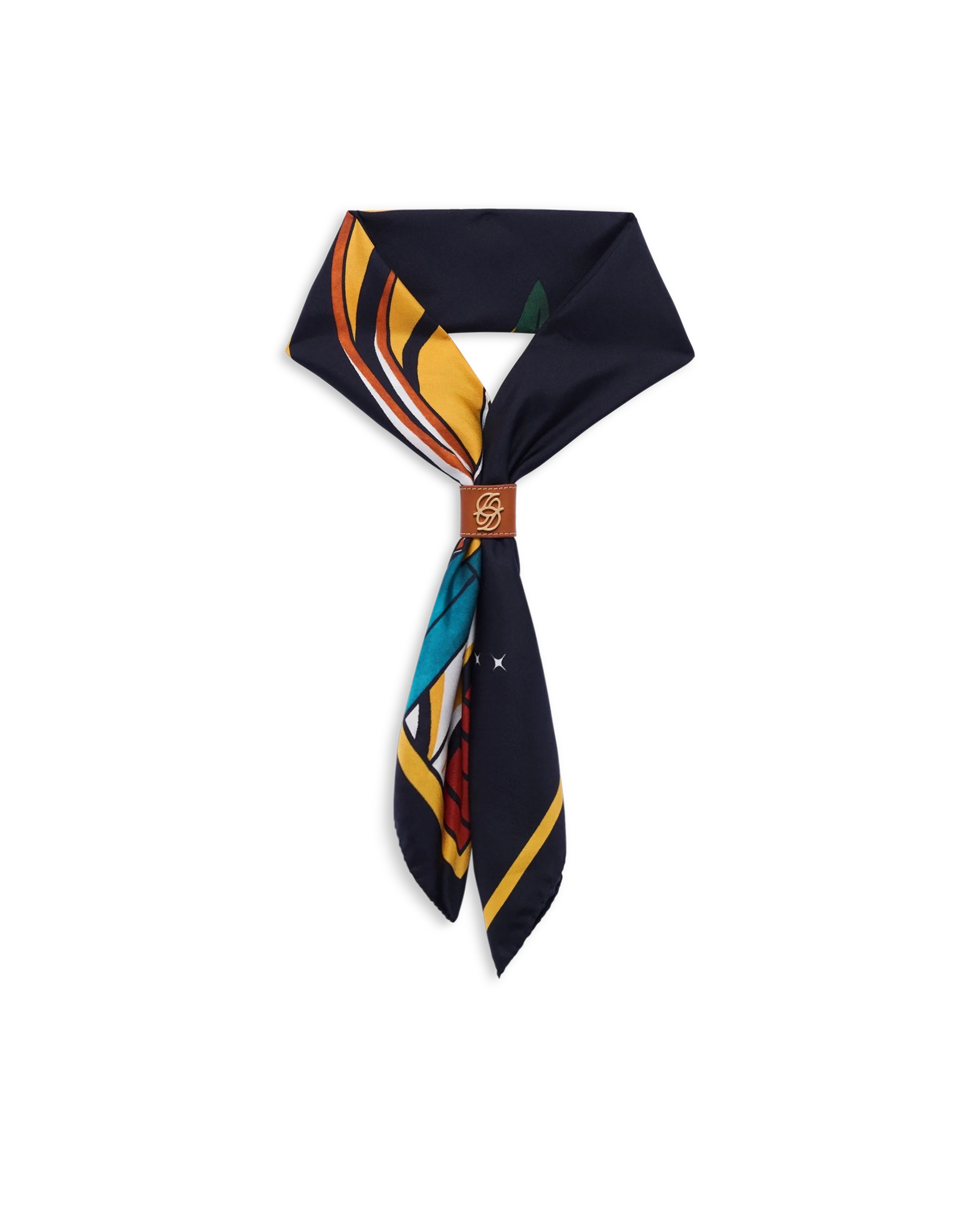 Drôle De Monsieur Foulard Soie Tropicana Seidentuch Navy OS
