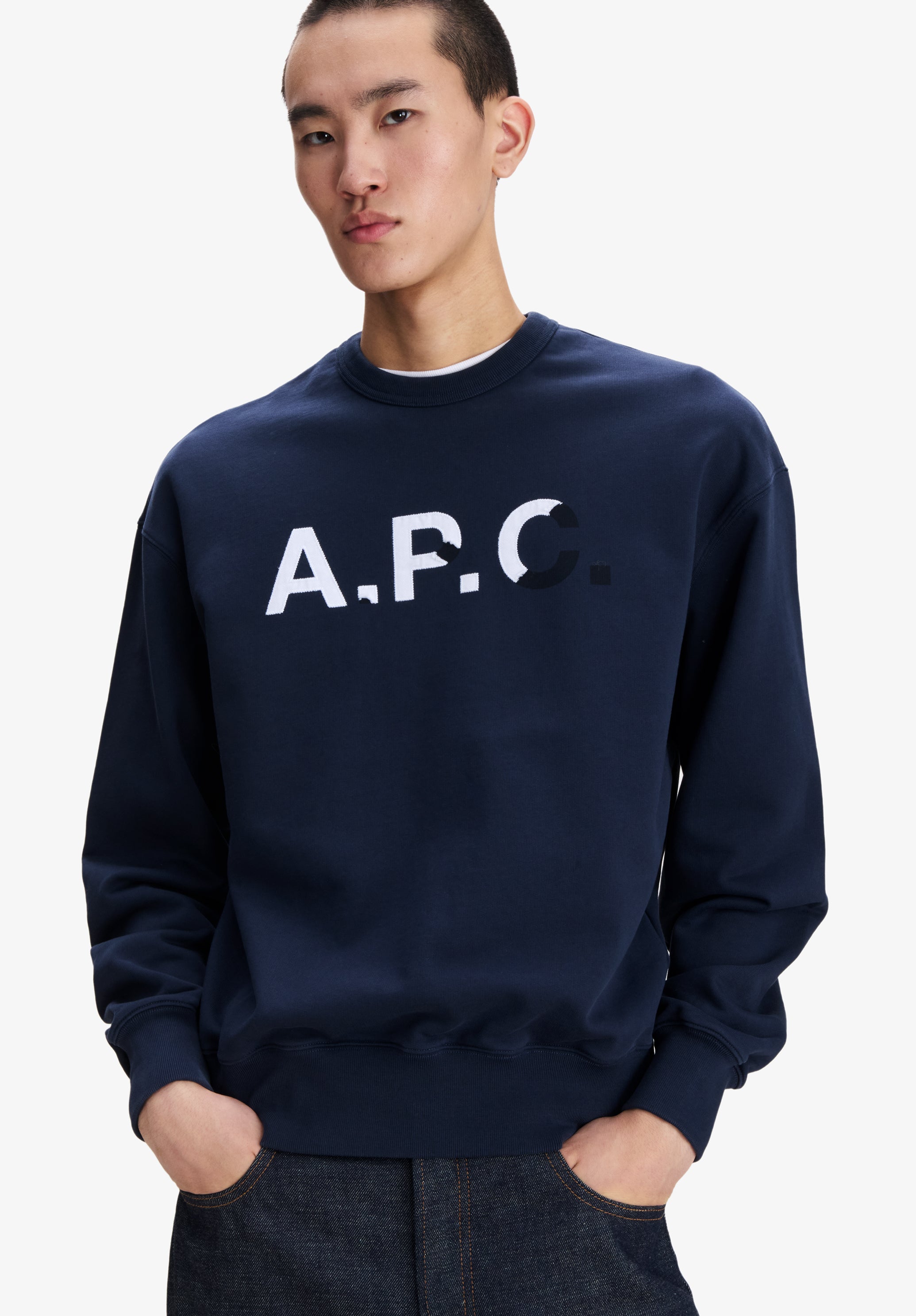 A.P.C. Sweatshirts Sweatshirt Marineblau M Baumwolle