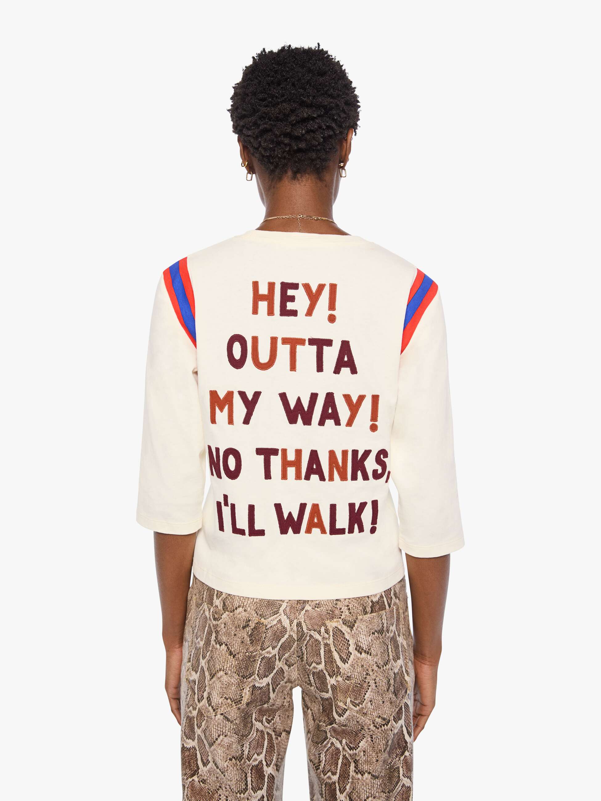 Mother The Better Half Insert T-Shirt Trail Blazer Creme