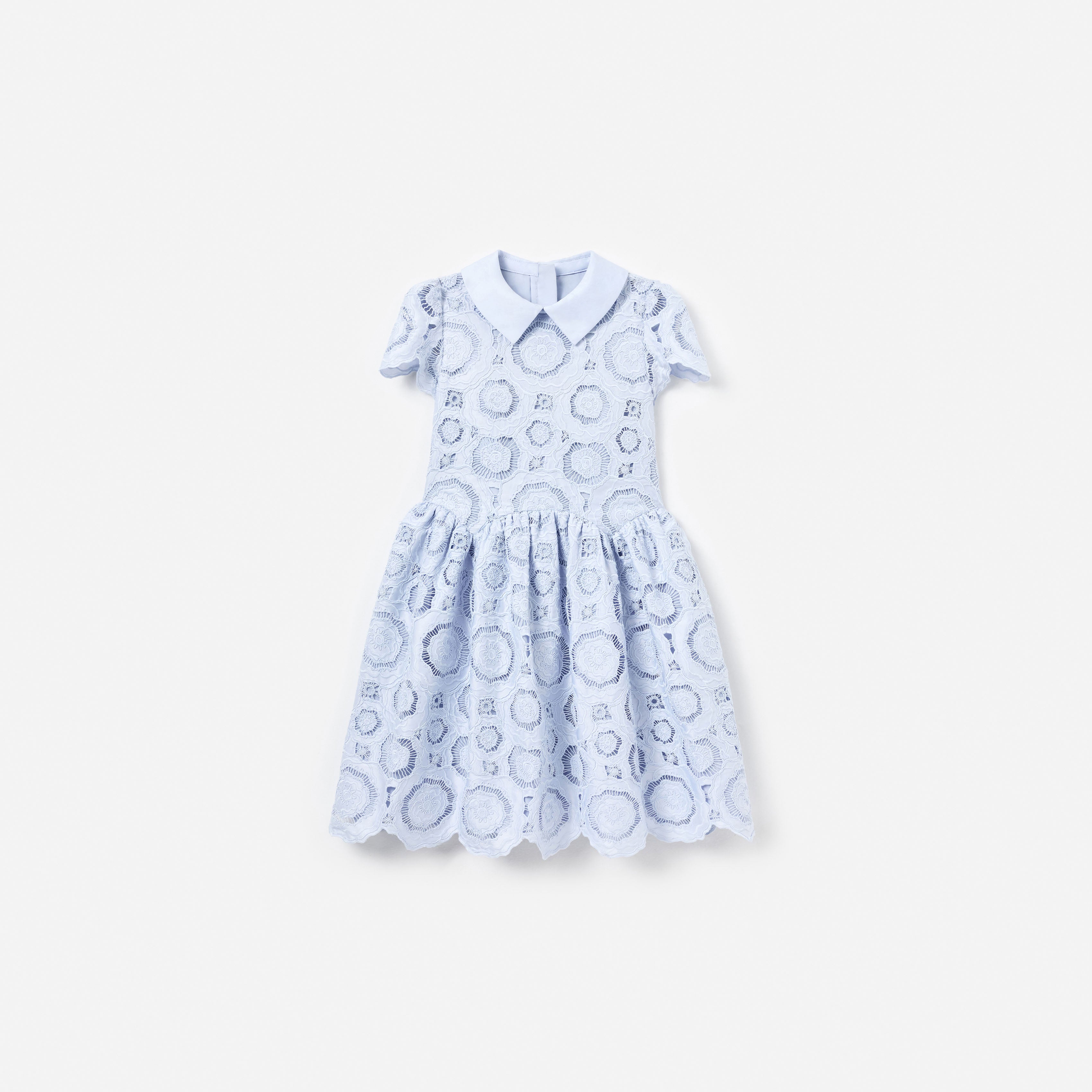 Self Portrait Blue 3D Flower Lace Kinderkleid Blau