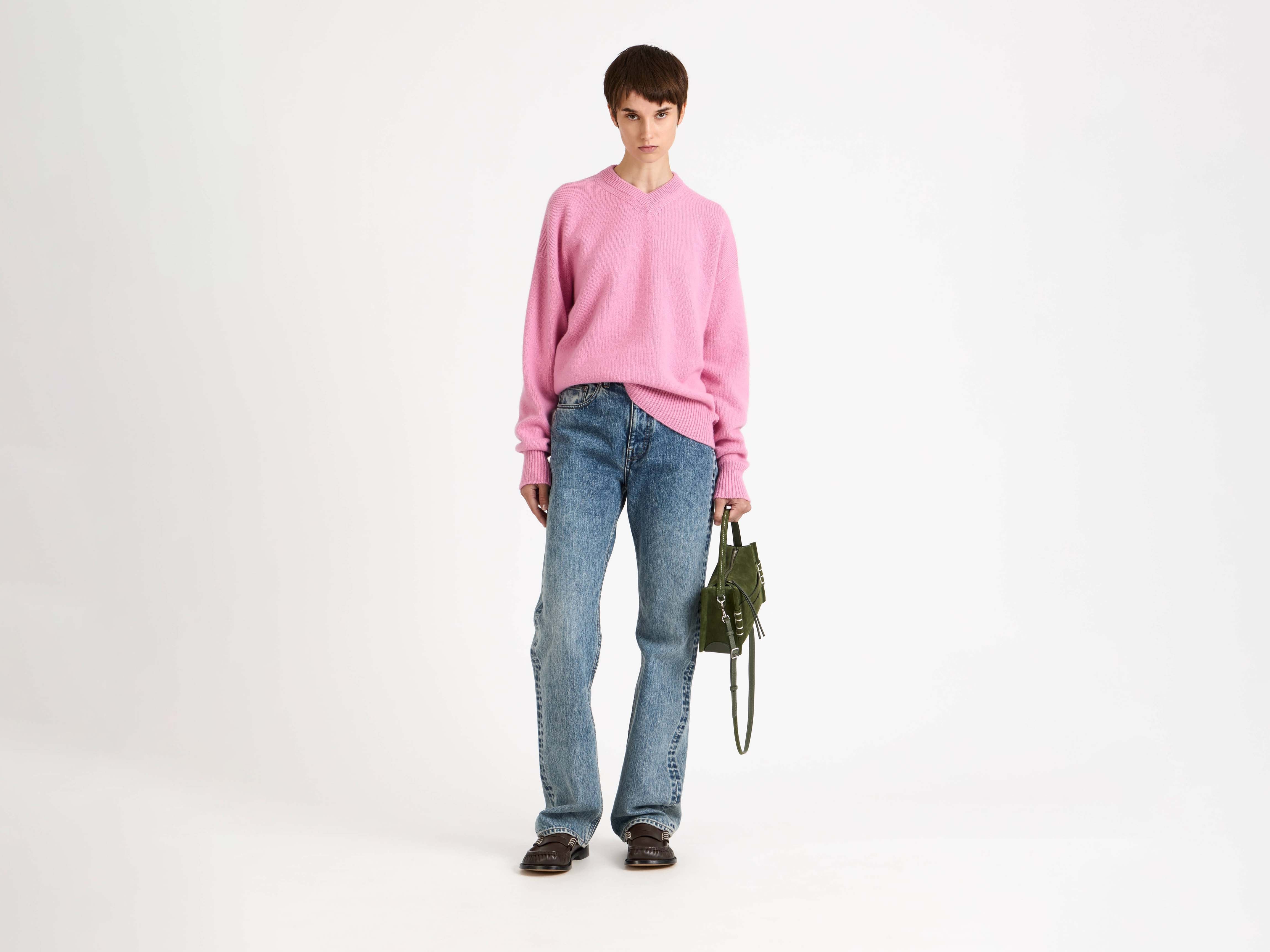 J.W.Anderson V-Neck Kaschmirpullover Damen bubblegum