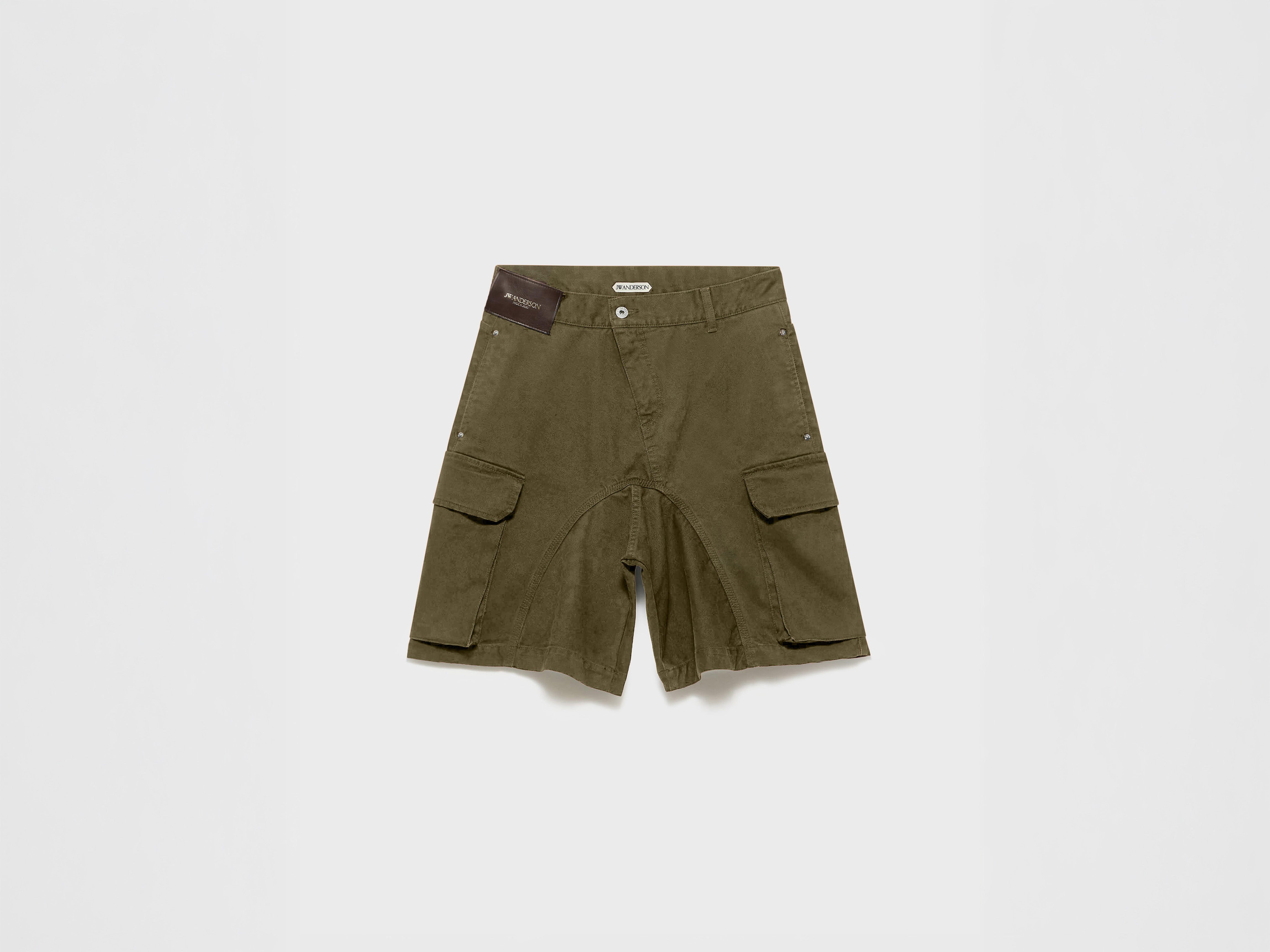 J.W.Anderson Twisted Patch Shorts Khaki Herren Baumwolle