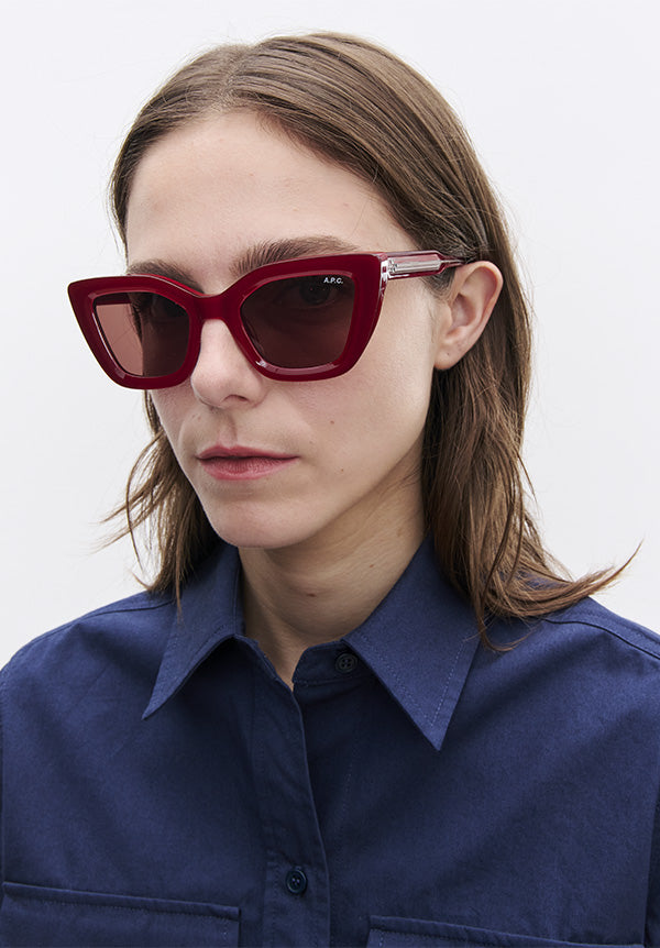 A.P.C. Les Papillons Sonnenbrille TU Braun UV-Schutz Kat 3