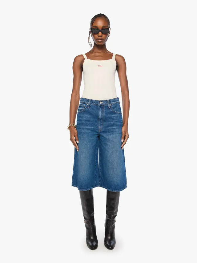 MOTHER Whole Lot Zip Shorts Call Me Wild Mittelblau