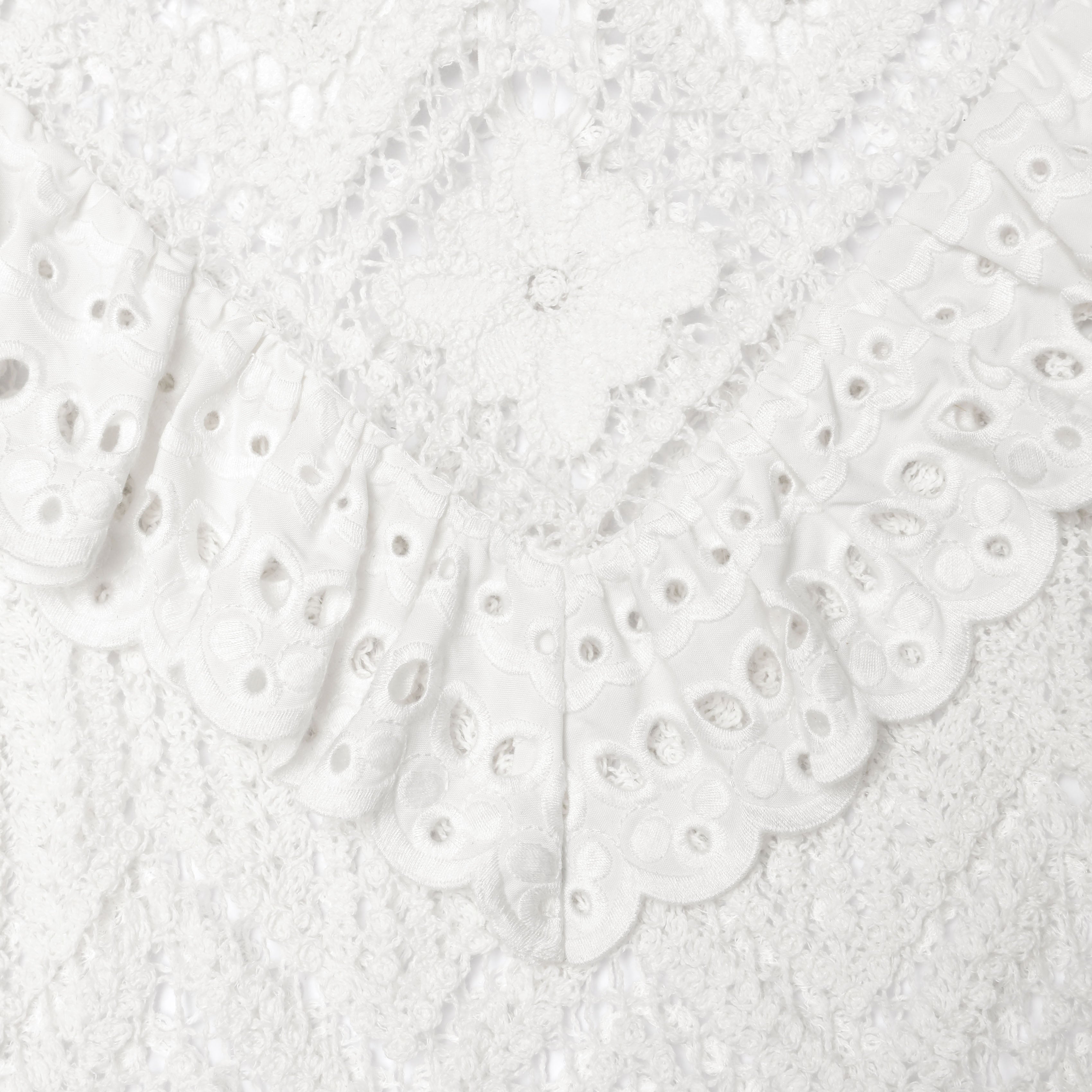 Self Portrait White Crochet Broderie Top Weiß Häkel