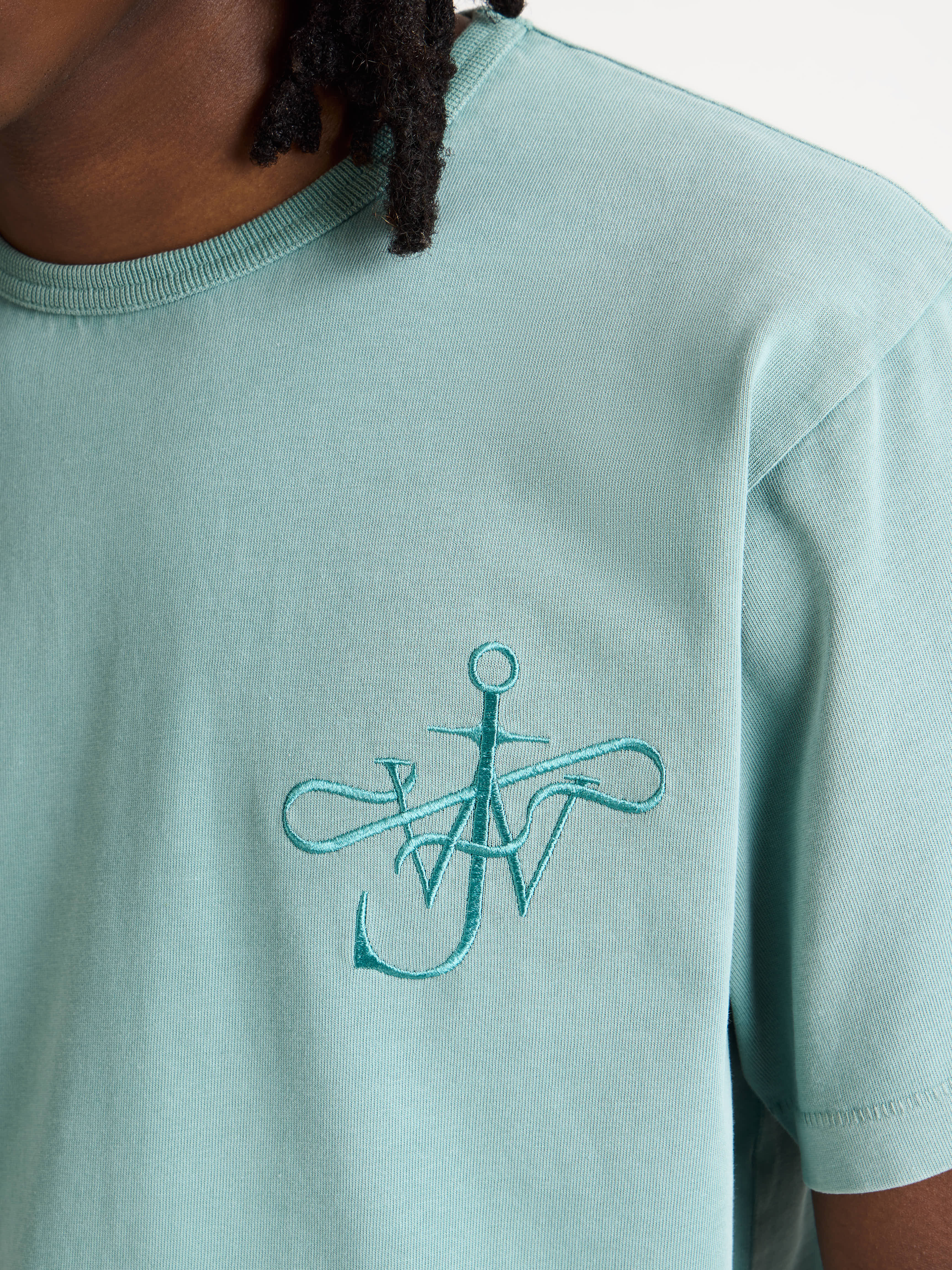 J.W.Anderson Shirts Ribbon Anchor T-Shirt Herren Washed Teal