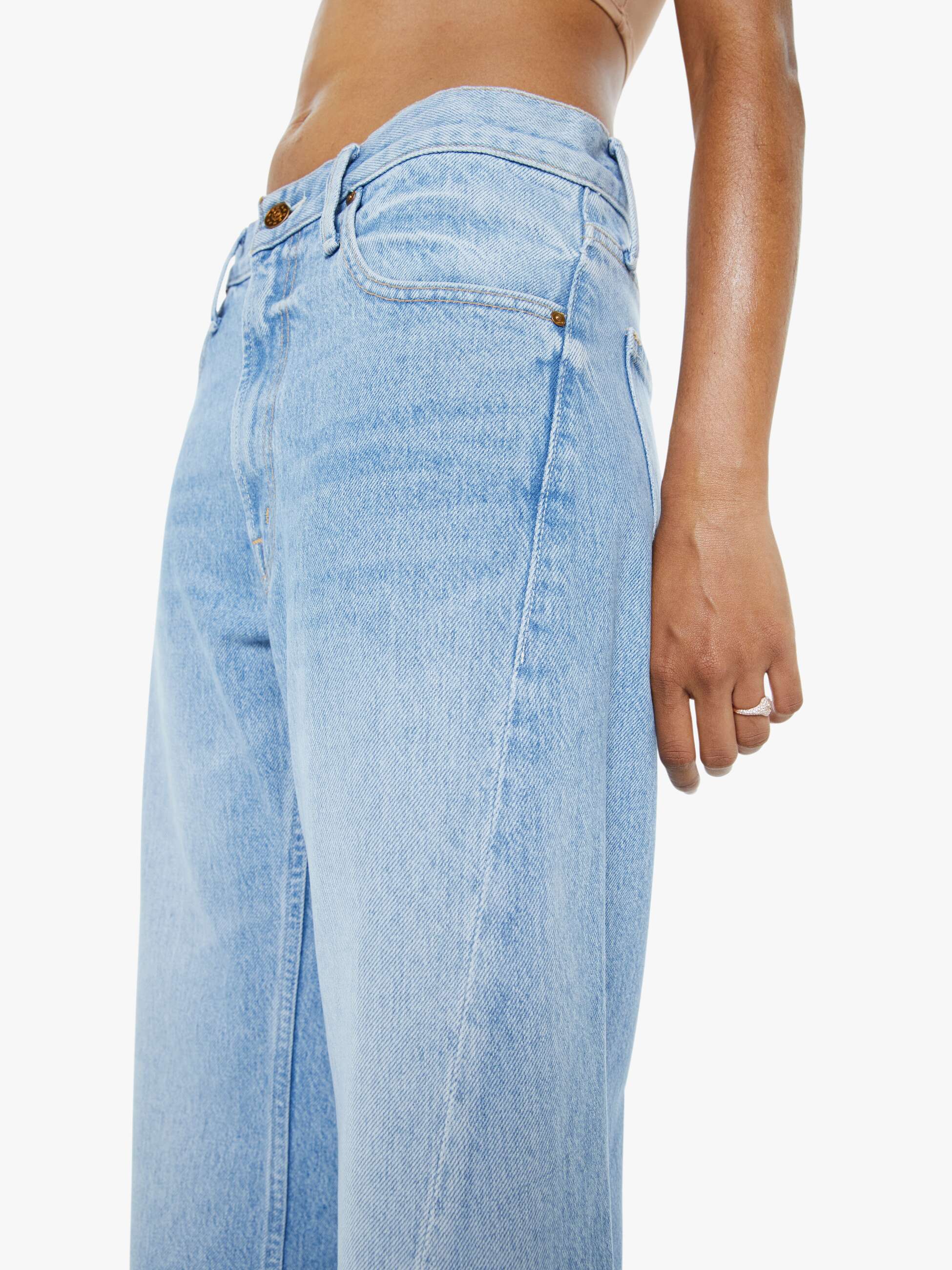 Mother Lil Lemon Twist Sneak Petite Wide Leg Jeans Munchies