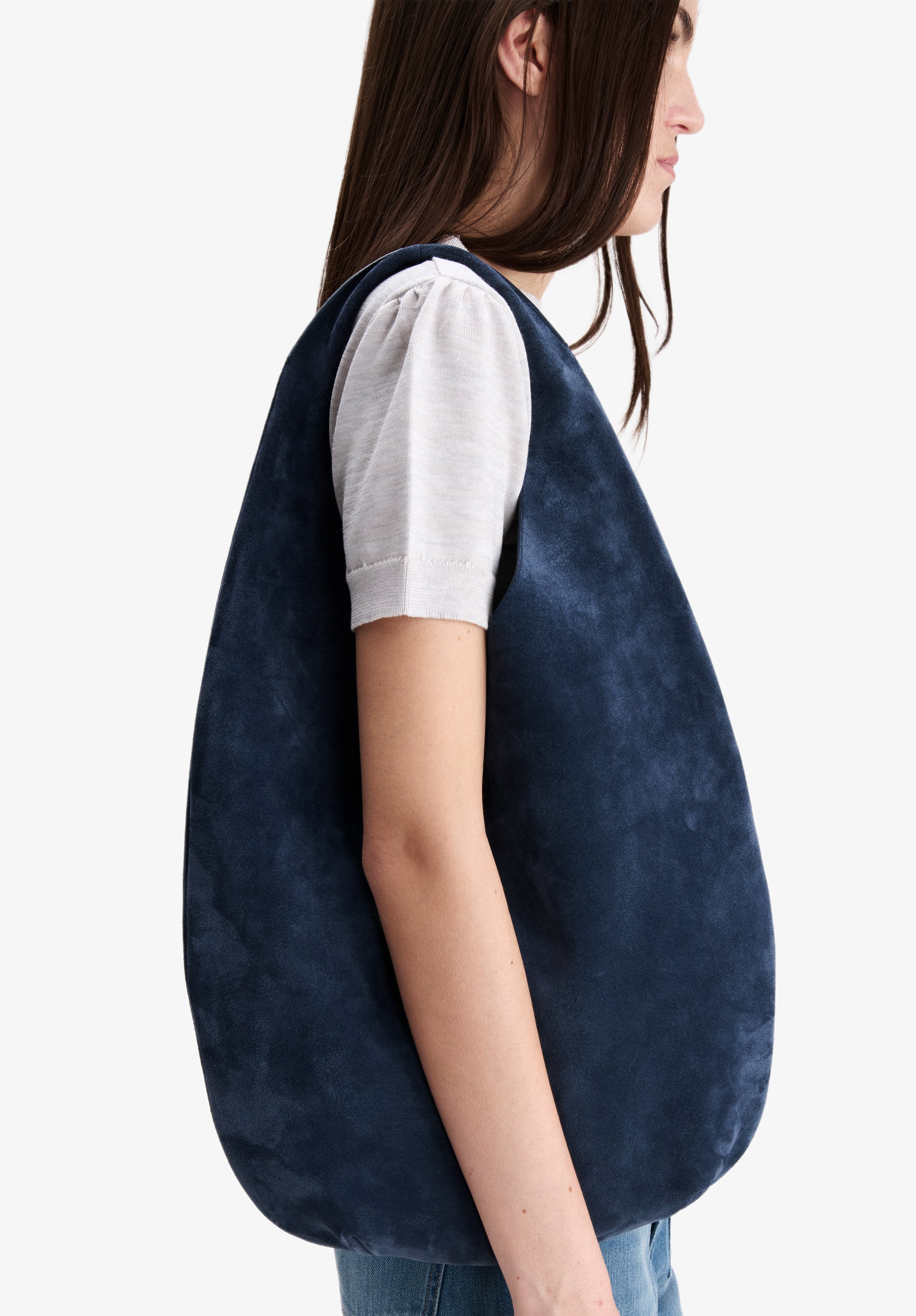 A.P.C. Neige Tasche Spaltleder blau 41,5cm