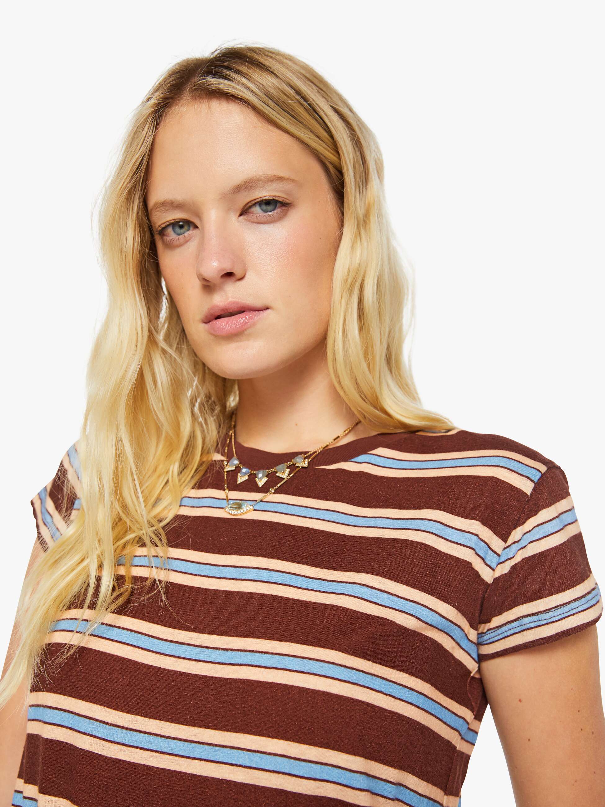 Mother Boxy Goodie Goodie T-Shirt Rum Rasin Stripe