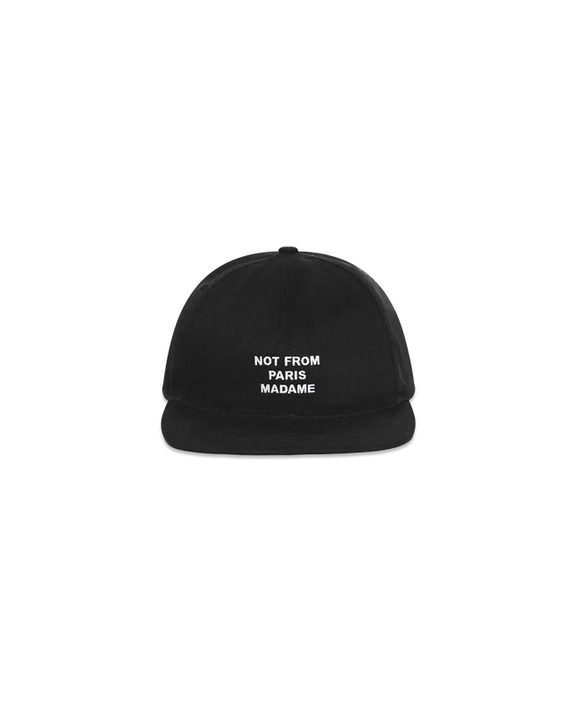 Drôle De Monsieur Slogan Cap Schwarz Baumwolle Not From Paris
