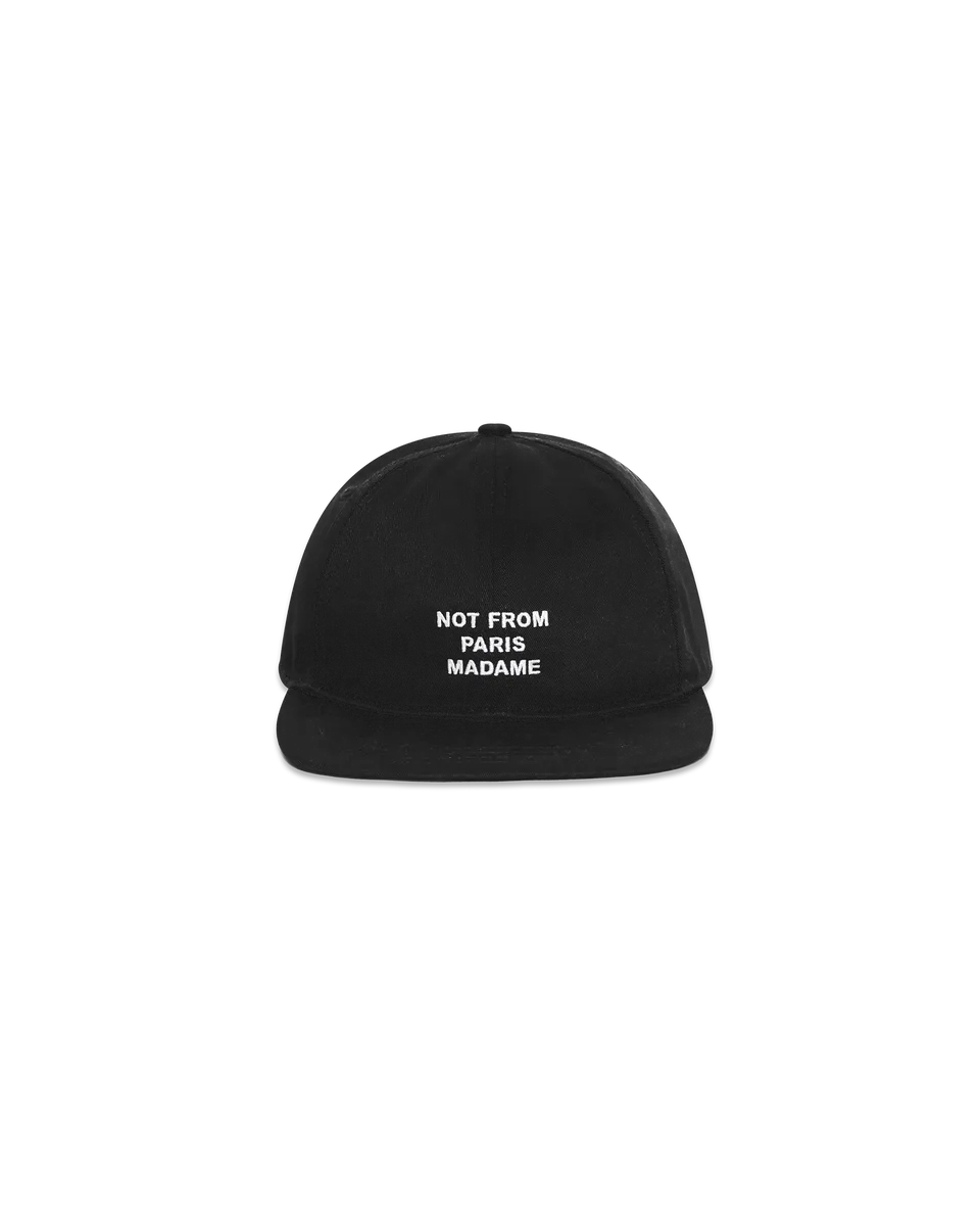 Drôle De Monsieur Slogan Cap Schwarz Baumwolle Not From Paris
