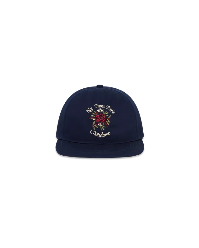 Drôle De Monsieur Slogan Rose Cap Navy Baumwolle