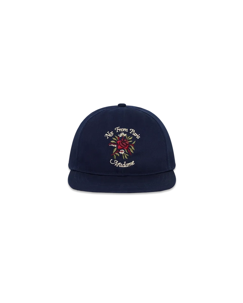 Drôle De Monsieur Slogan Rose Cap Navy Baumwolle