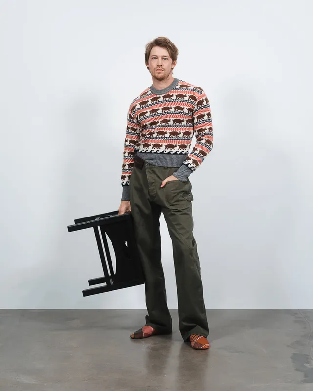 J.W.Anderson Fairisle Pig Jumper Strickpullover Rot