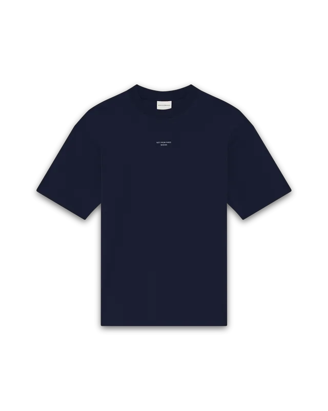 Drôle De Monsieur Le T-Shirt Slogan Classique T-Shirt Navy Baumwolle