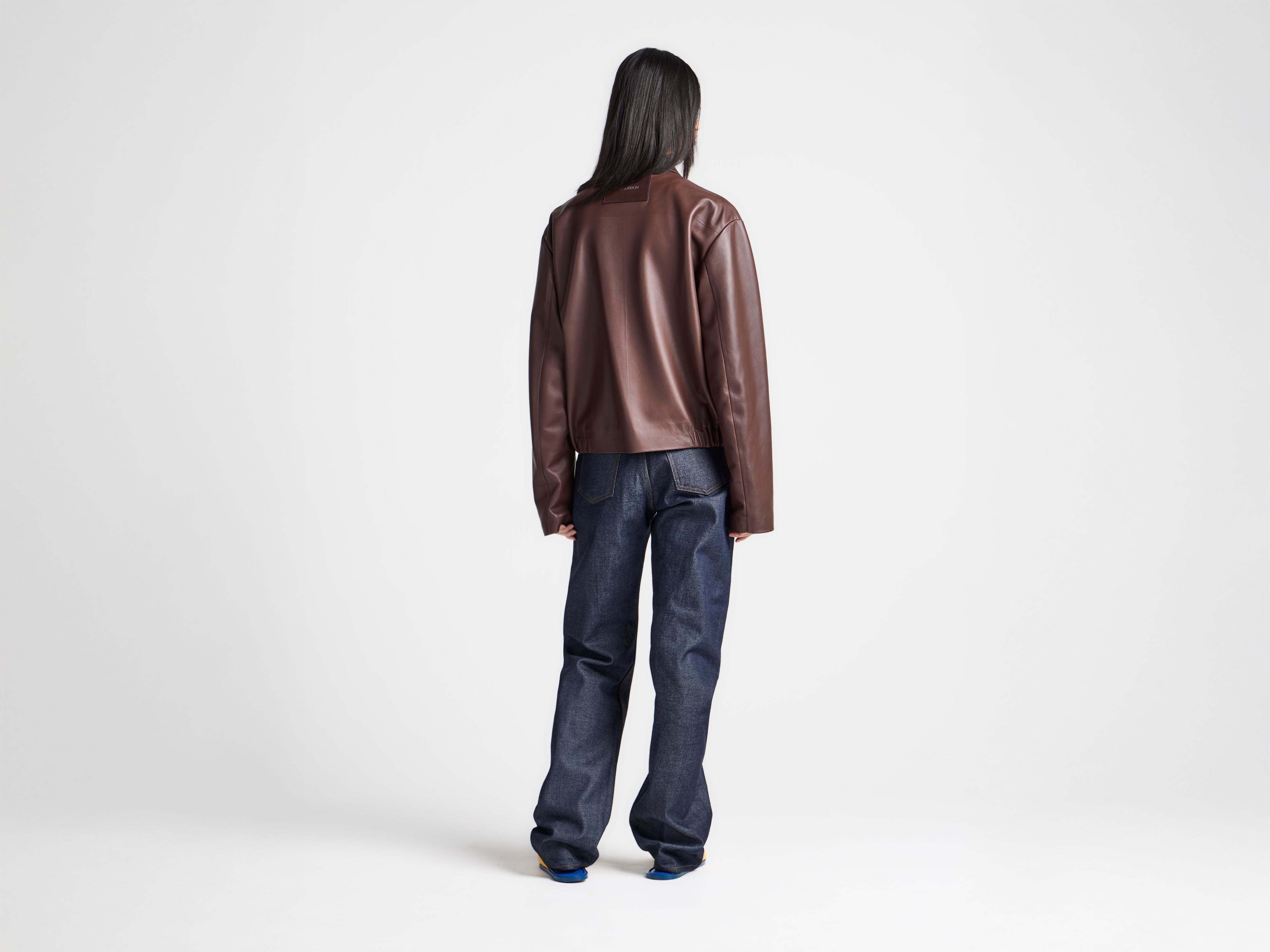 J.W.Anderson Blouson Lederjacke Damen Schokobraun Nappa