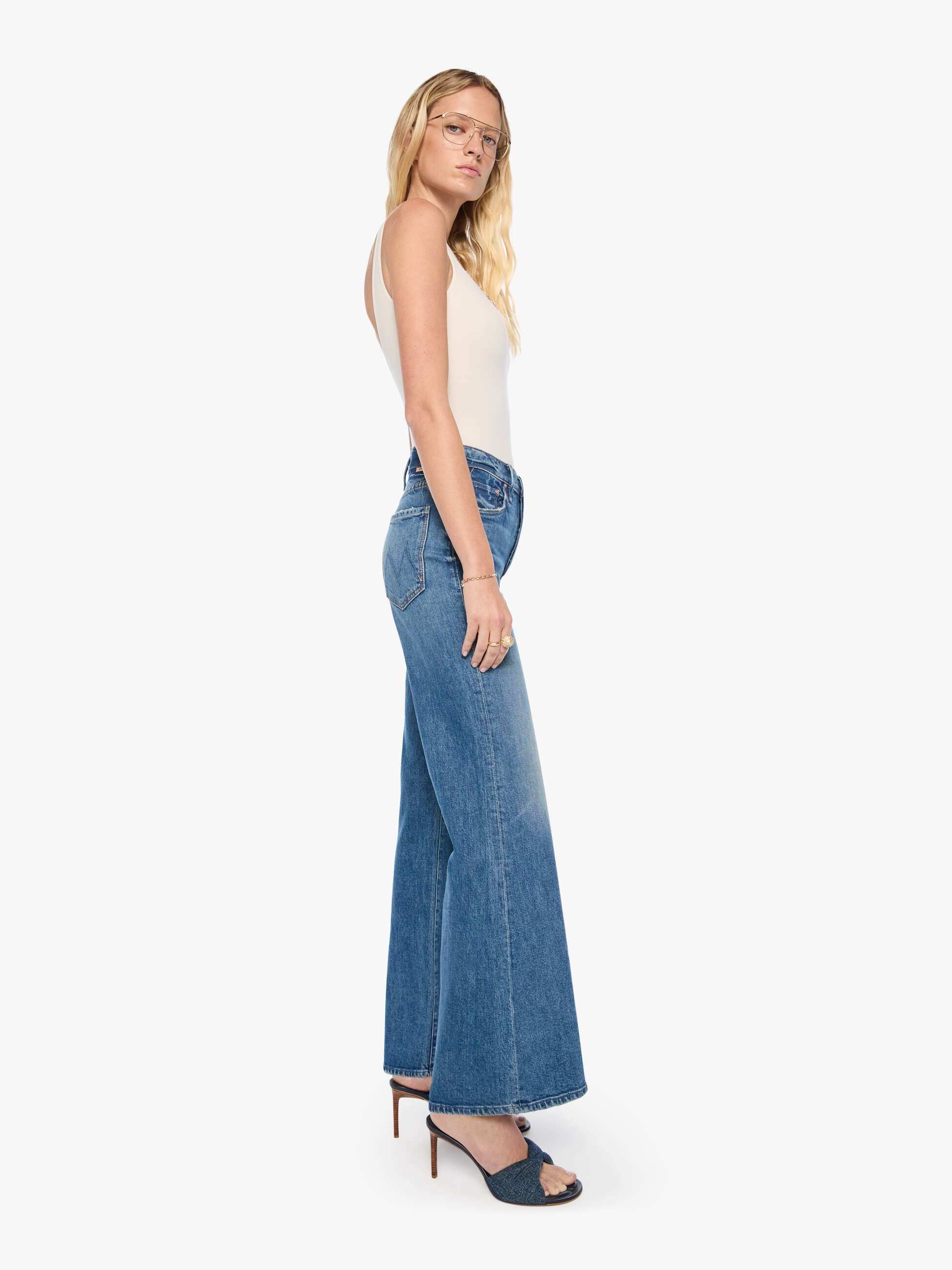 Mother The Tomcat Roller Sneak Jeans On A Roll Wide Leg