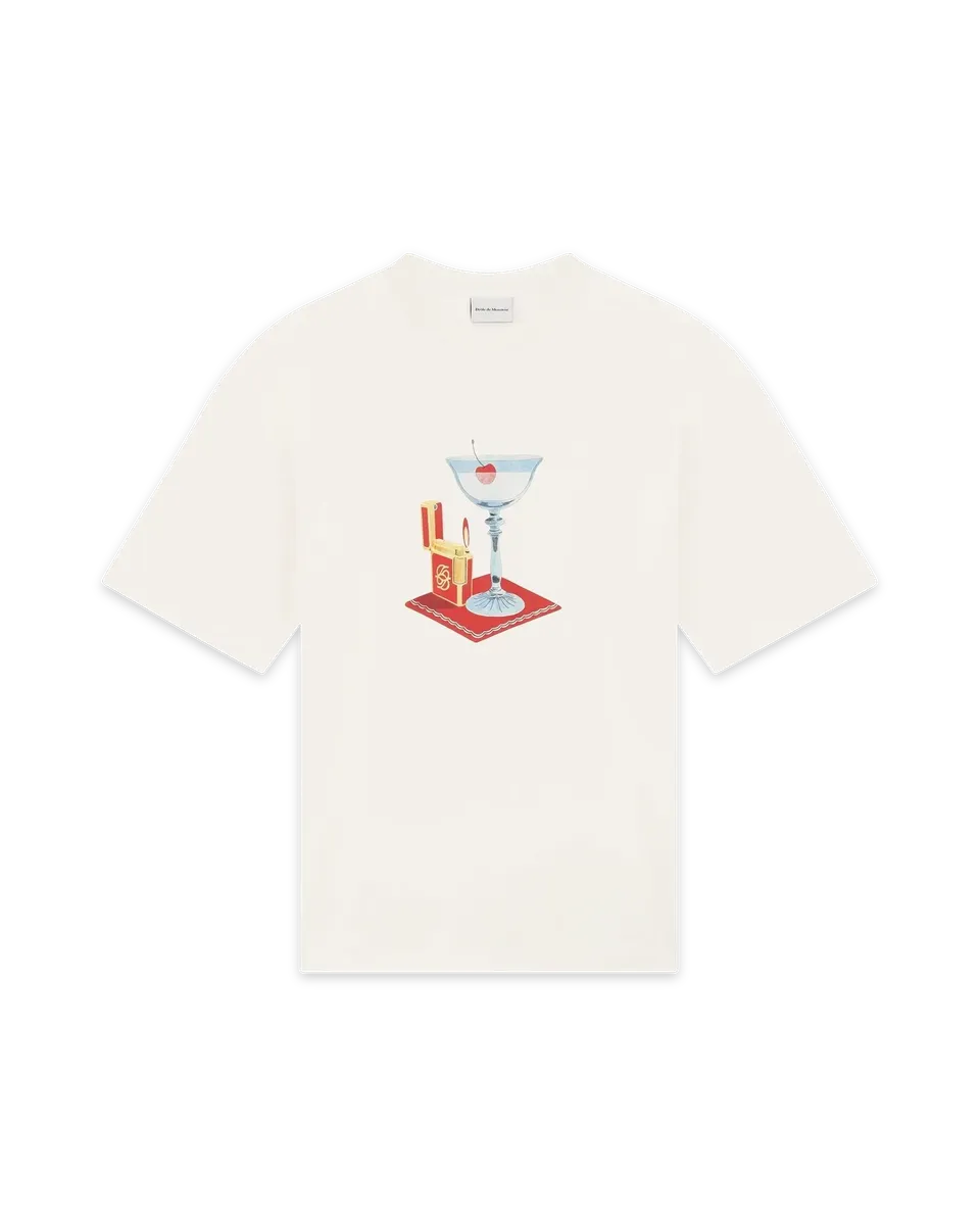 Drôle De Monsieur T-Shirt Cocktail T-Shirt Off White Baumwolle