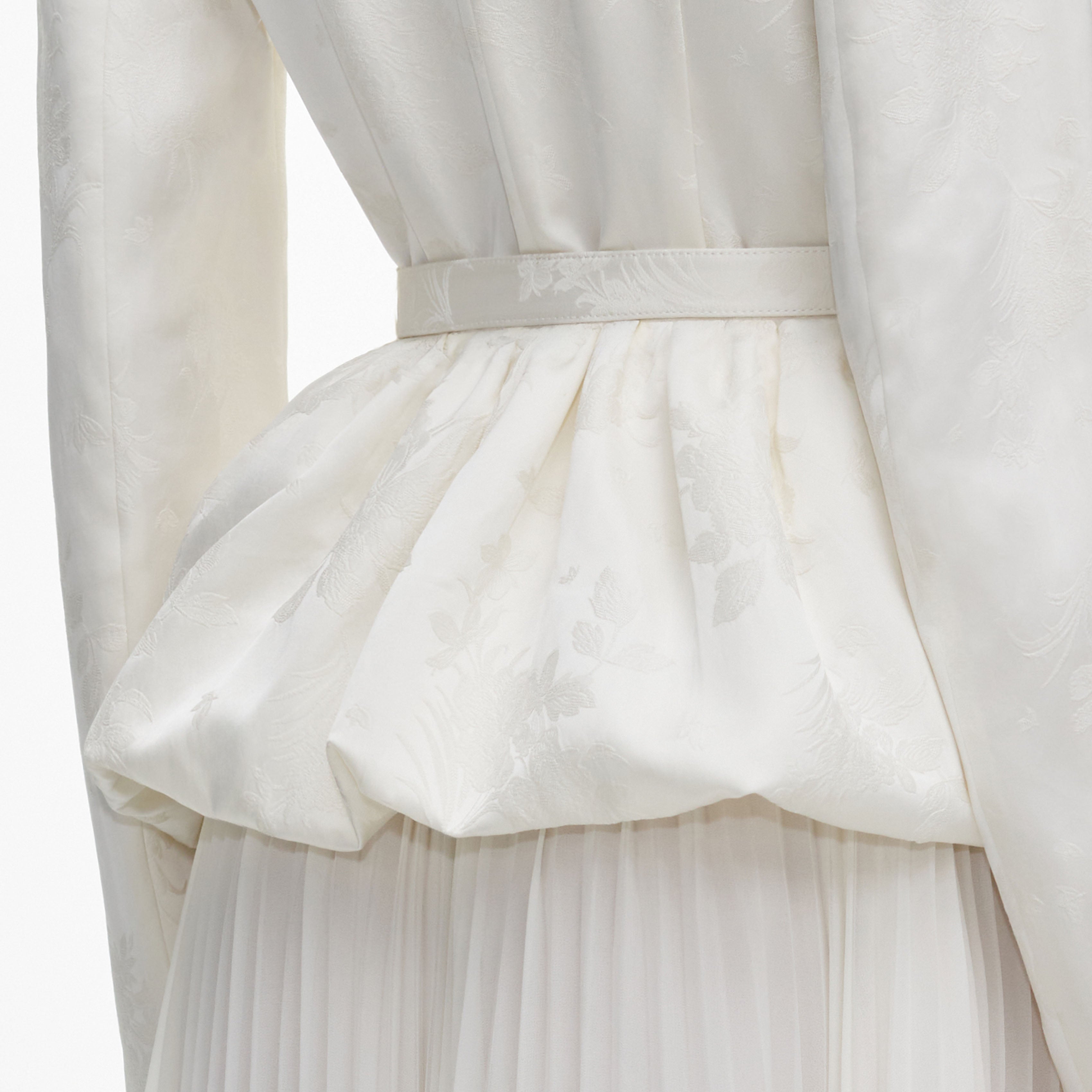Self Portrait Cream Jacquard Midi-Kleid creme 2-in-1