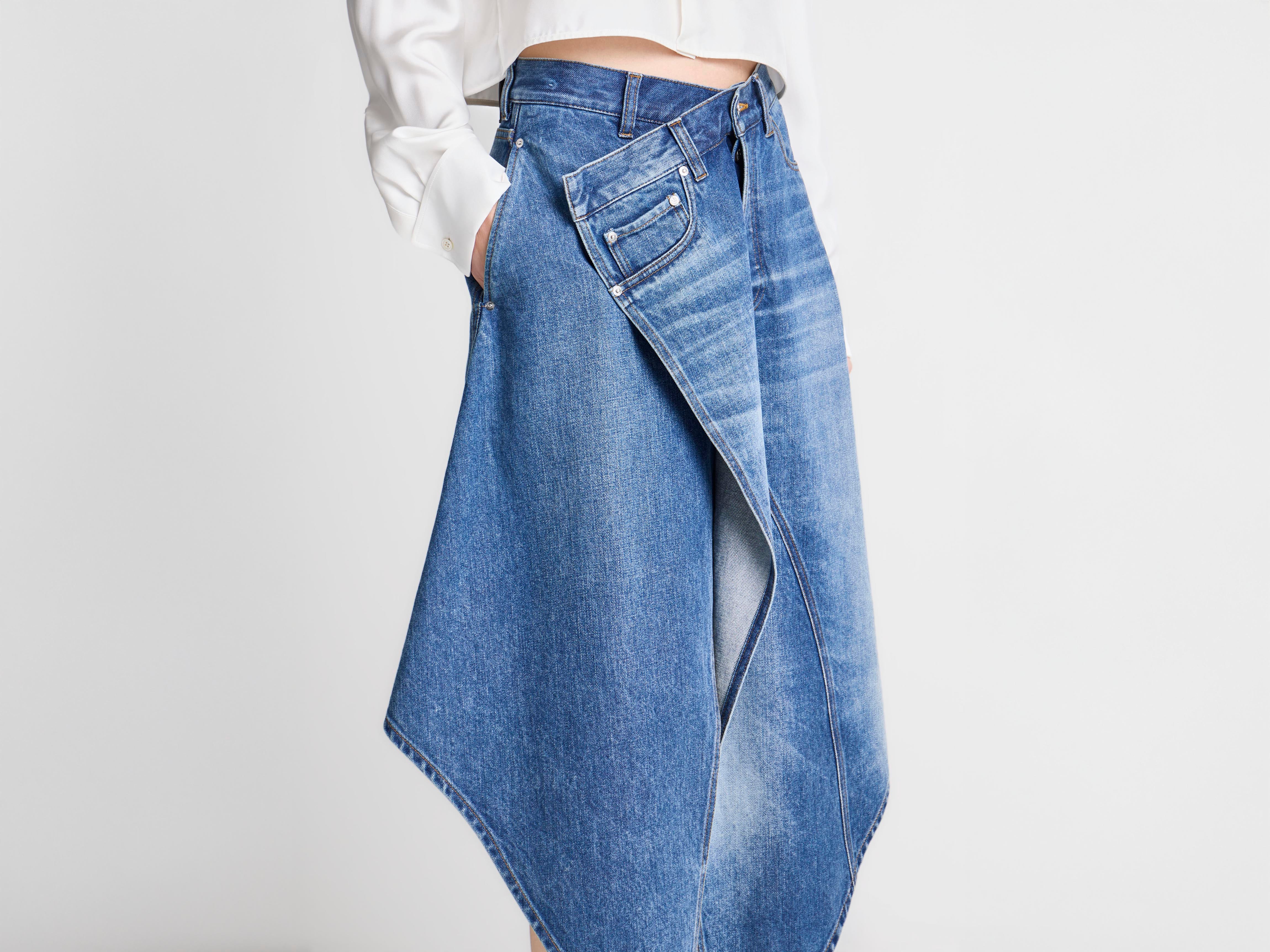 J.W.Anderson Drop Front Rock Vintage Blue Denim Damen