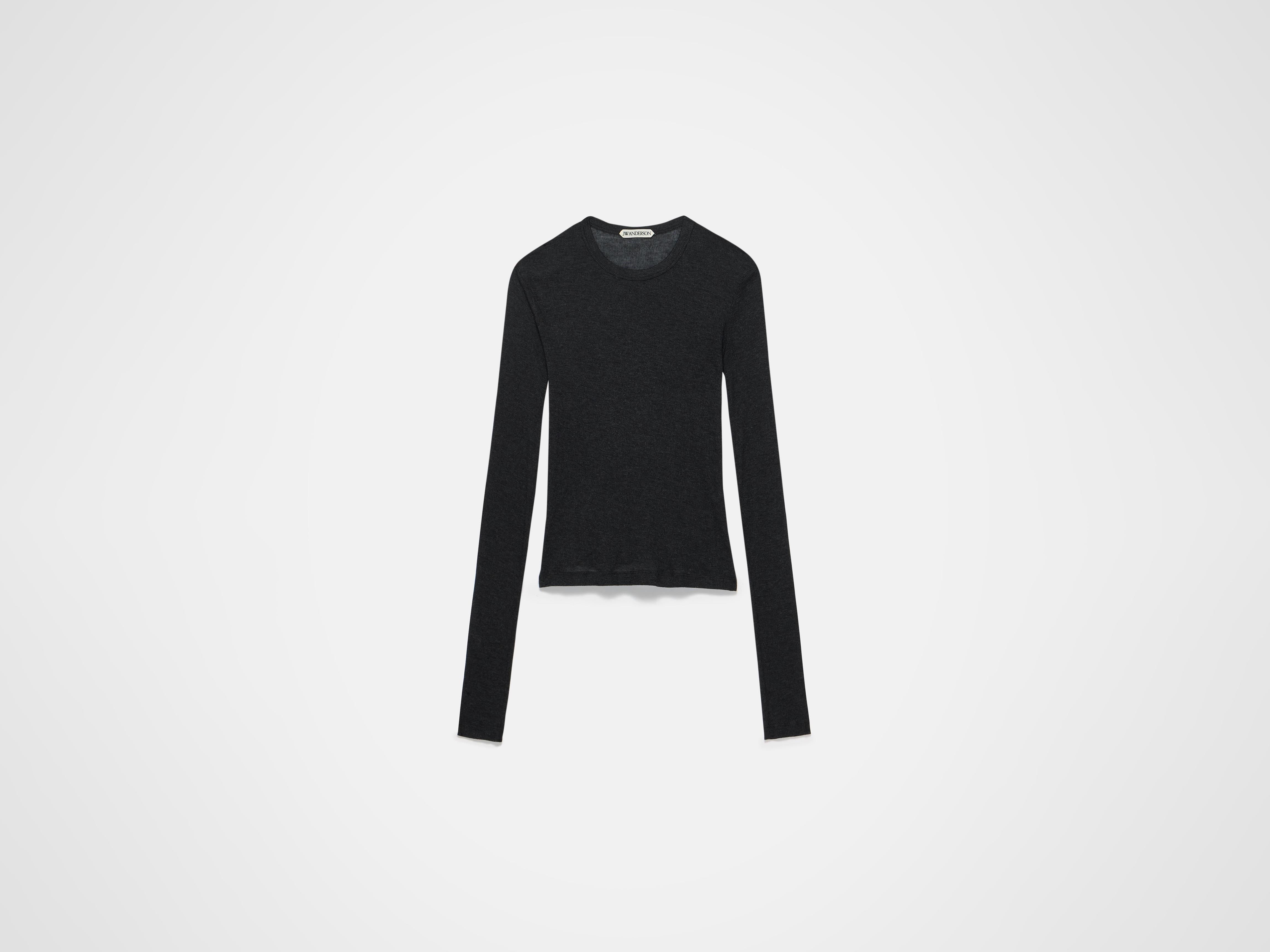 J.W.Anderson Long Sleeve Crew Top Charcoal Melange