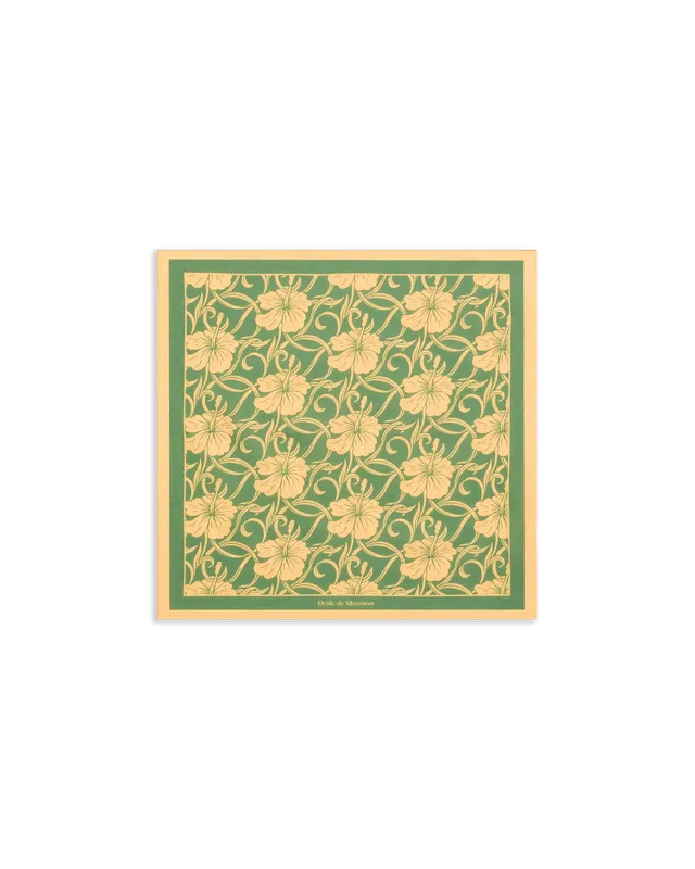 Drôle De Monsieur Foulard Monogramme Hibiscus Tuch Hellgrün