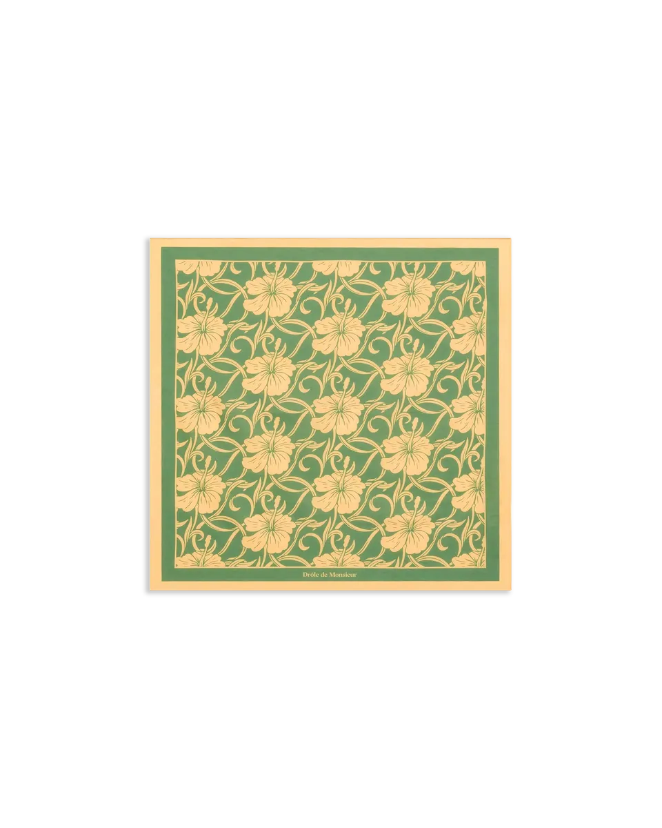 Drôle De Monsieur Foulard Monogramme Hibiscus Tuch Hellgrün