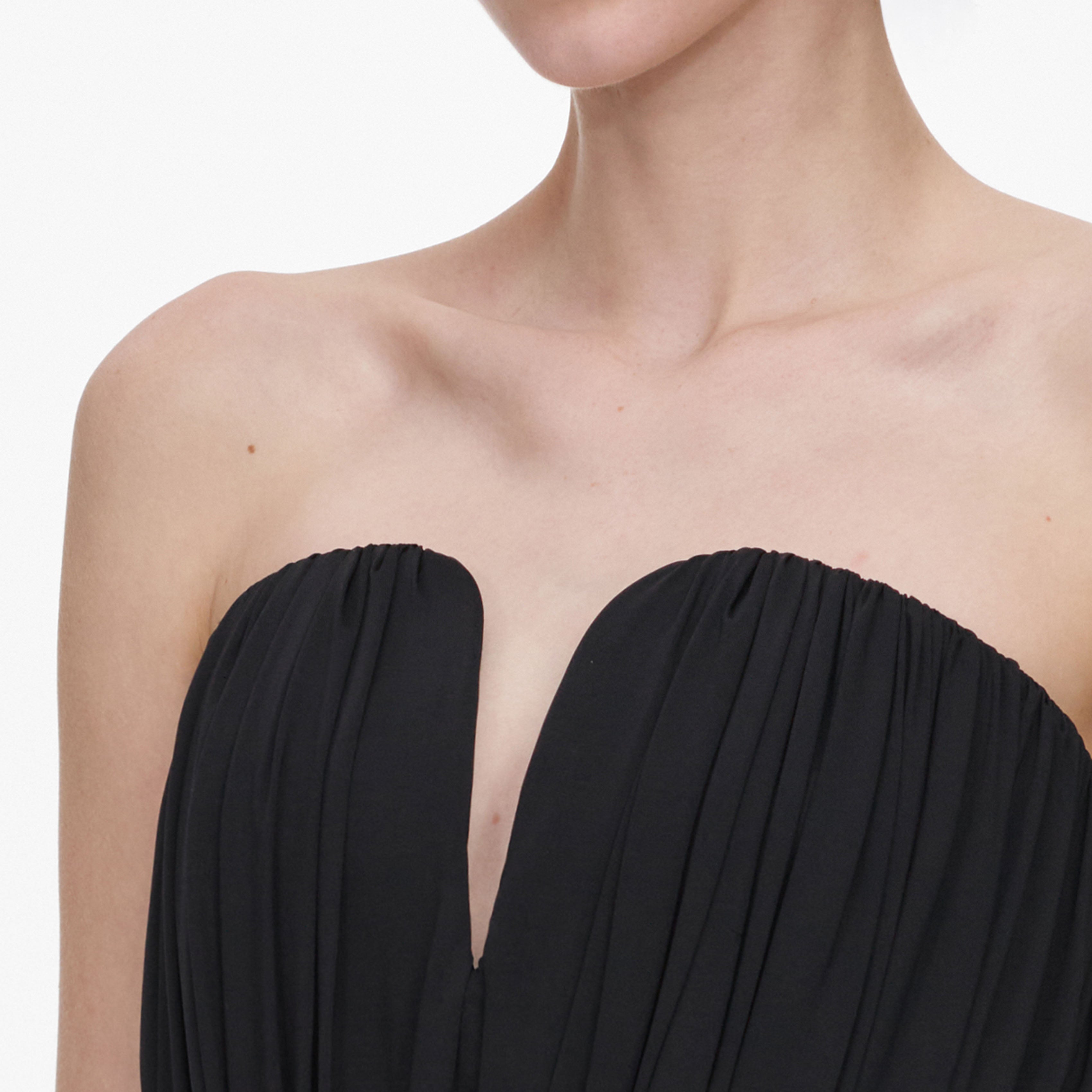 Self Portrait Black Bandeau Jersey Top Schwarz Cropped