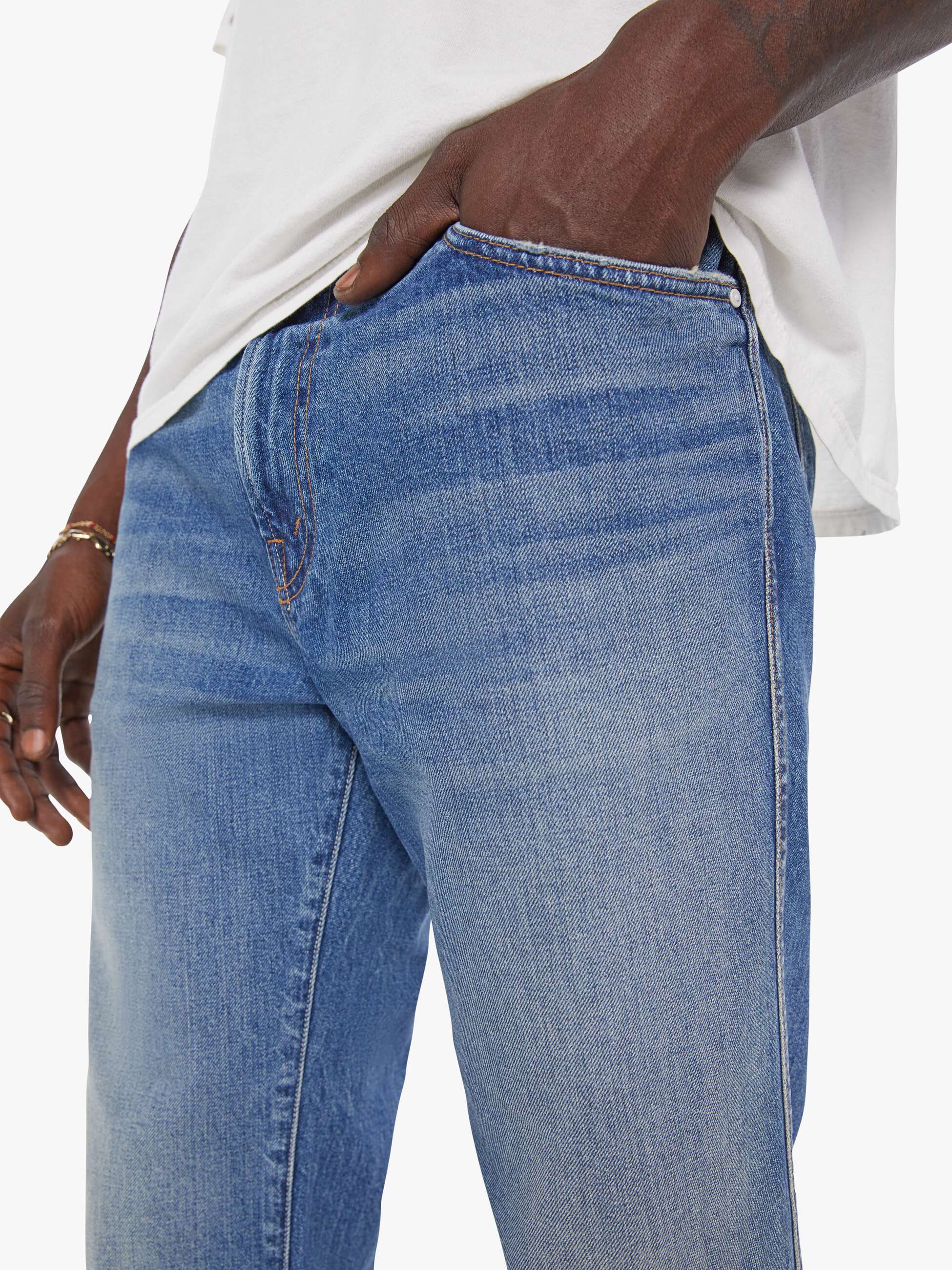 Mother Denim The Bronco Jeans Cashing Out Mittelblau