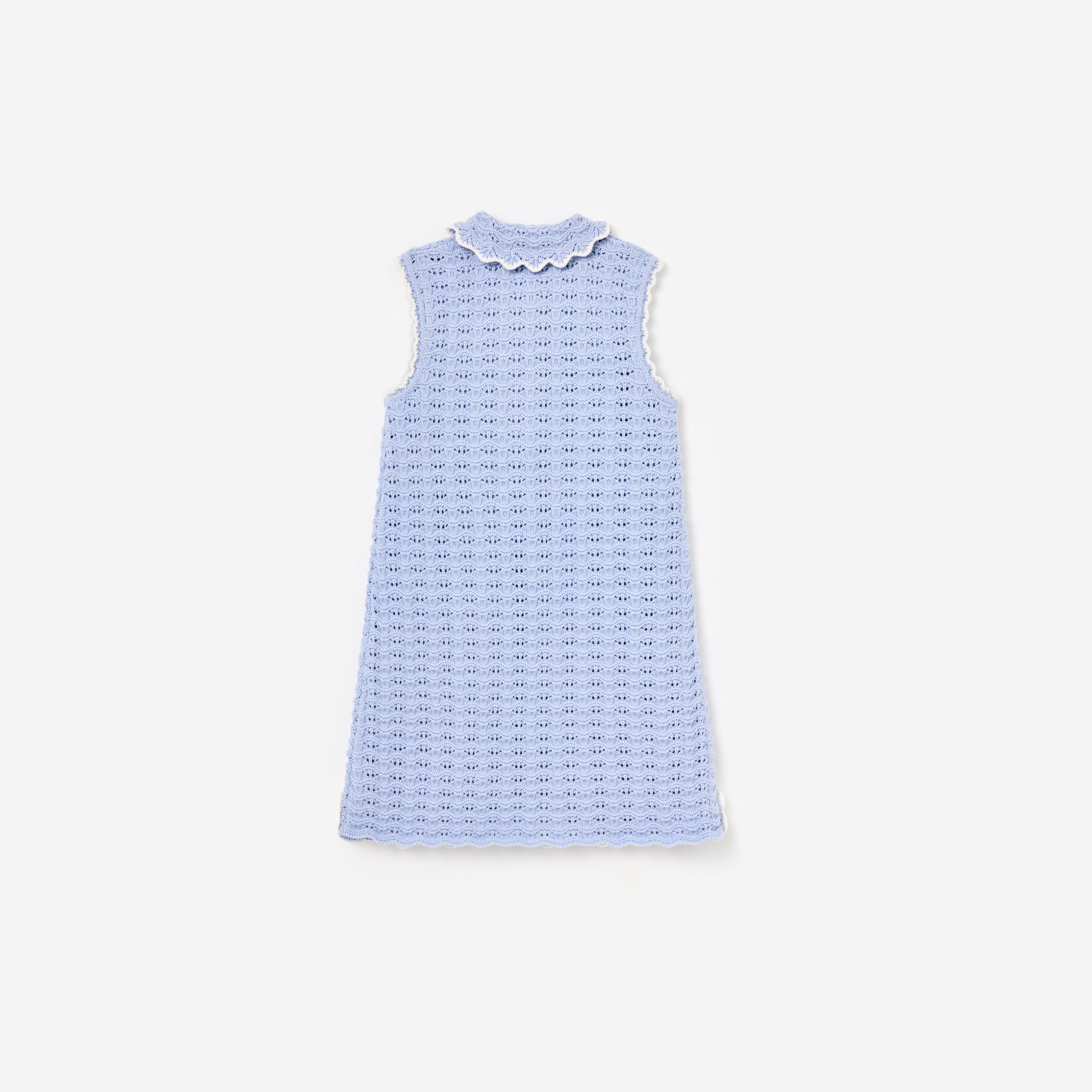 Self-Portrait Blue Daisy Trim Pointelle Kinderkleid Blau