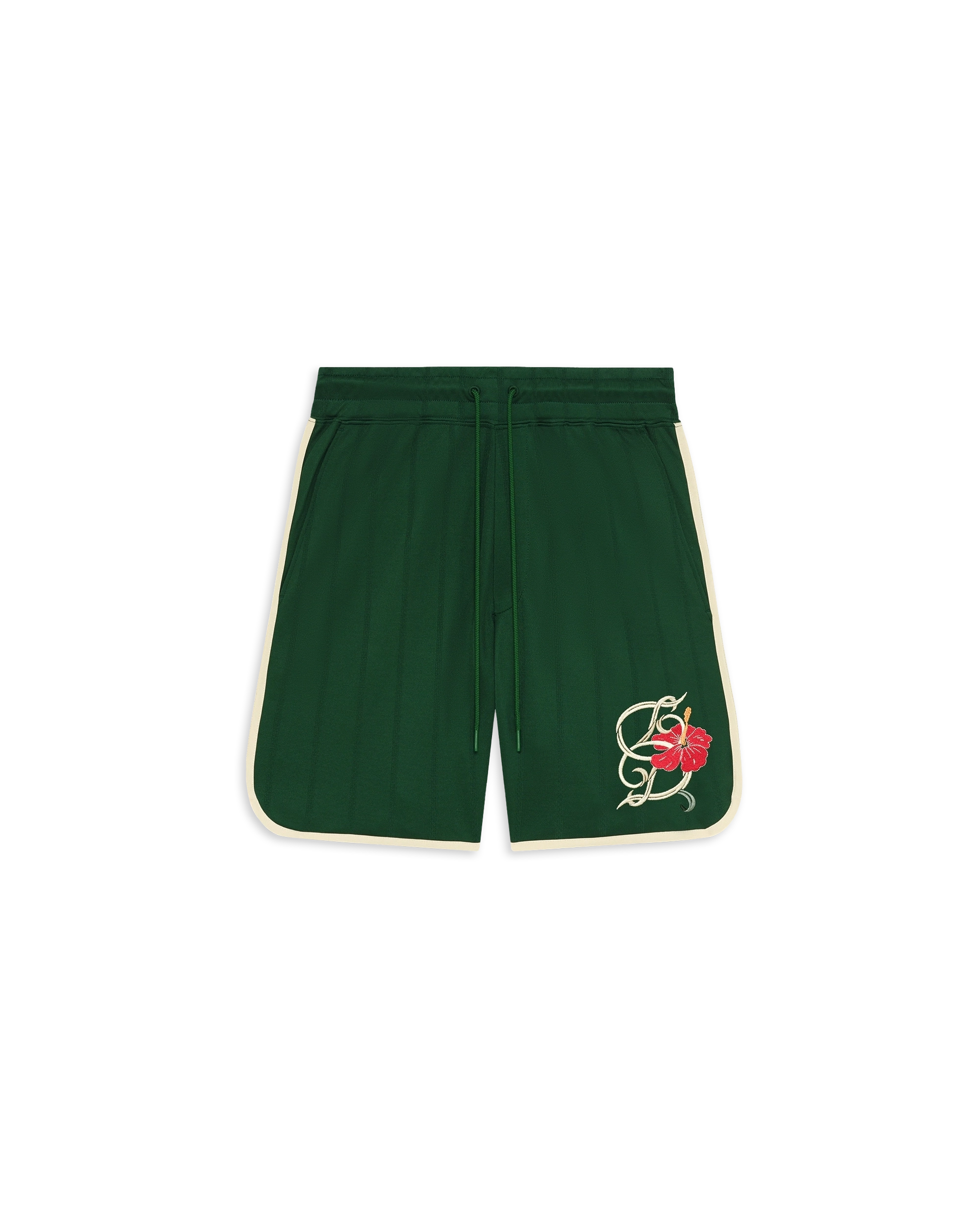 Drôle De Monsieur Short D Hibiscus Shorts Dunkelgrün Baumwolle