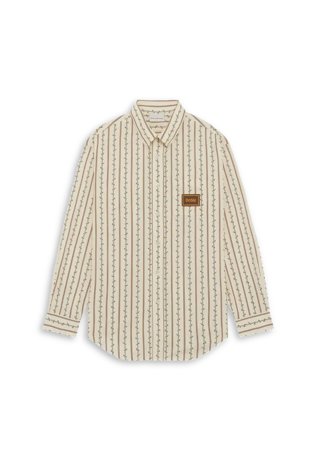 Drôle De Monsieur La Chemise Fleurs Hemd ecru Baumwolle