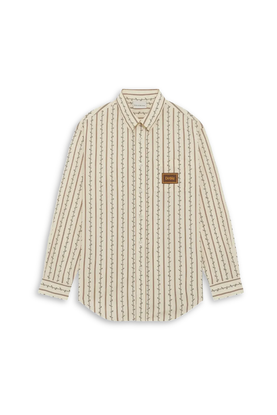 Drôle De Monsieur La Chemise Fleurs Hemd ecru Baumwolle