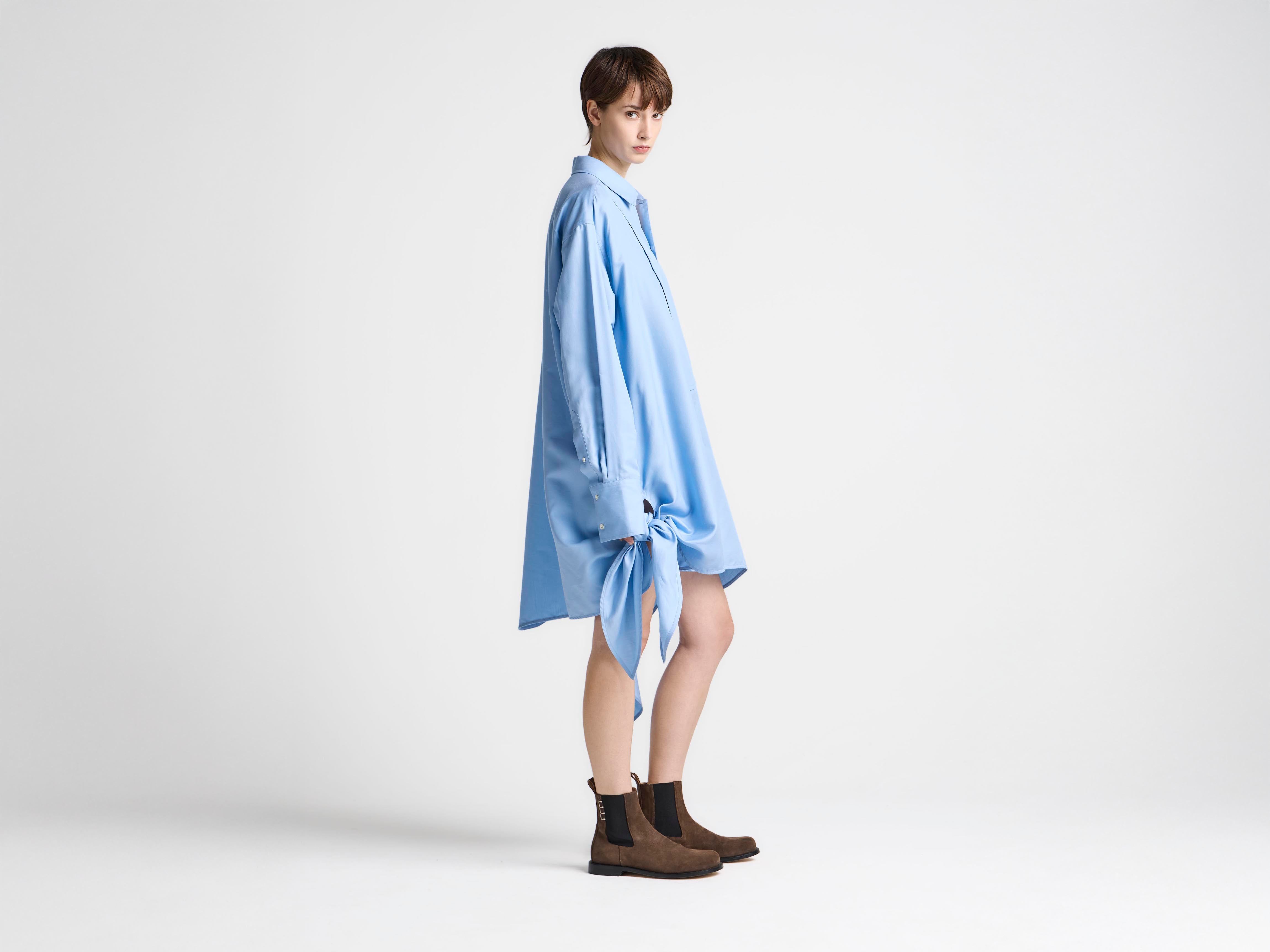 J.W.Anderson Side Knot Hemdkleid Kornblumenblau Seide