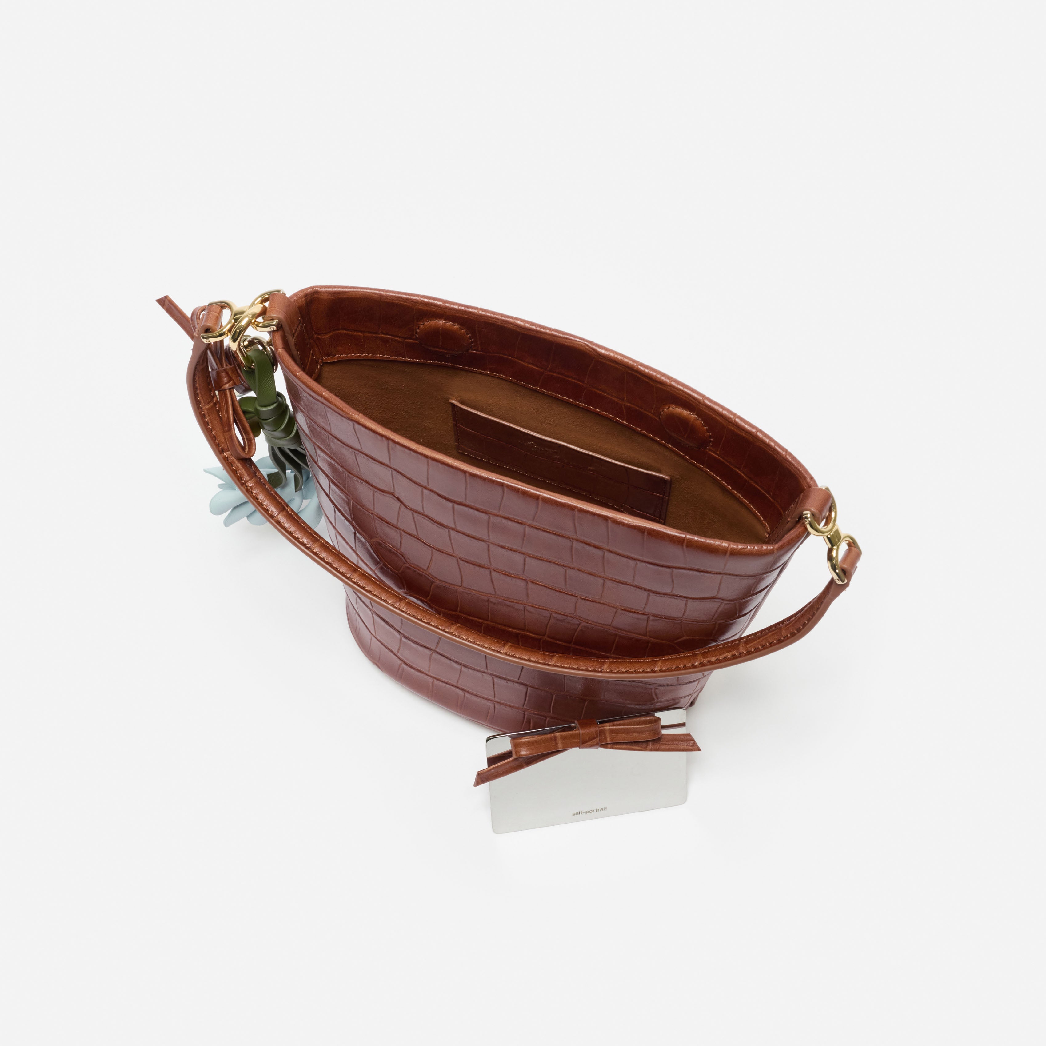 Self Portrait Brown Leather Bucket Tasche Braun Leder