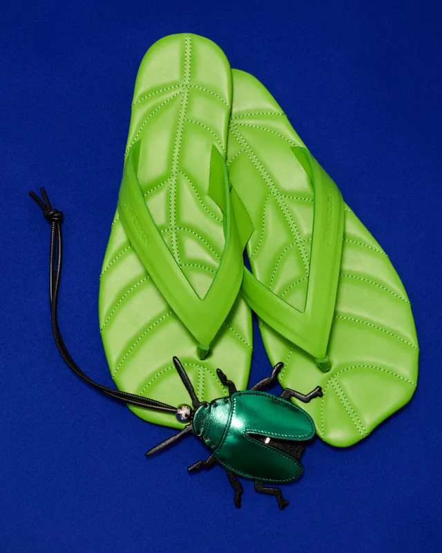 J.W.Anderson Leaf Slides Pantoletten Lime Damen Leder