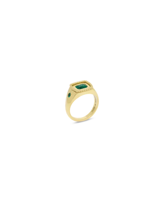 Drôle De Monsieur Bague Emeraude Ring Gold Smaragd Gr. 58