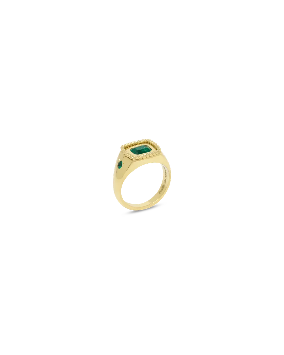 Drôle De Monsieur Bague Emeraude Ring Gold Smaragd Gr. 58