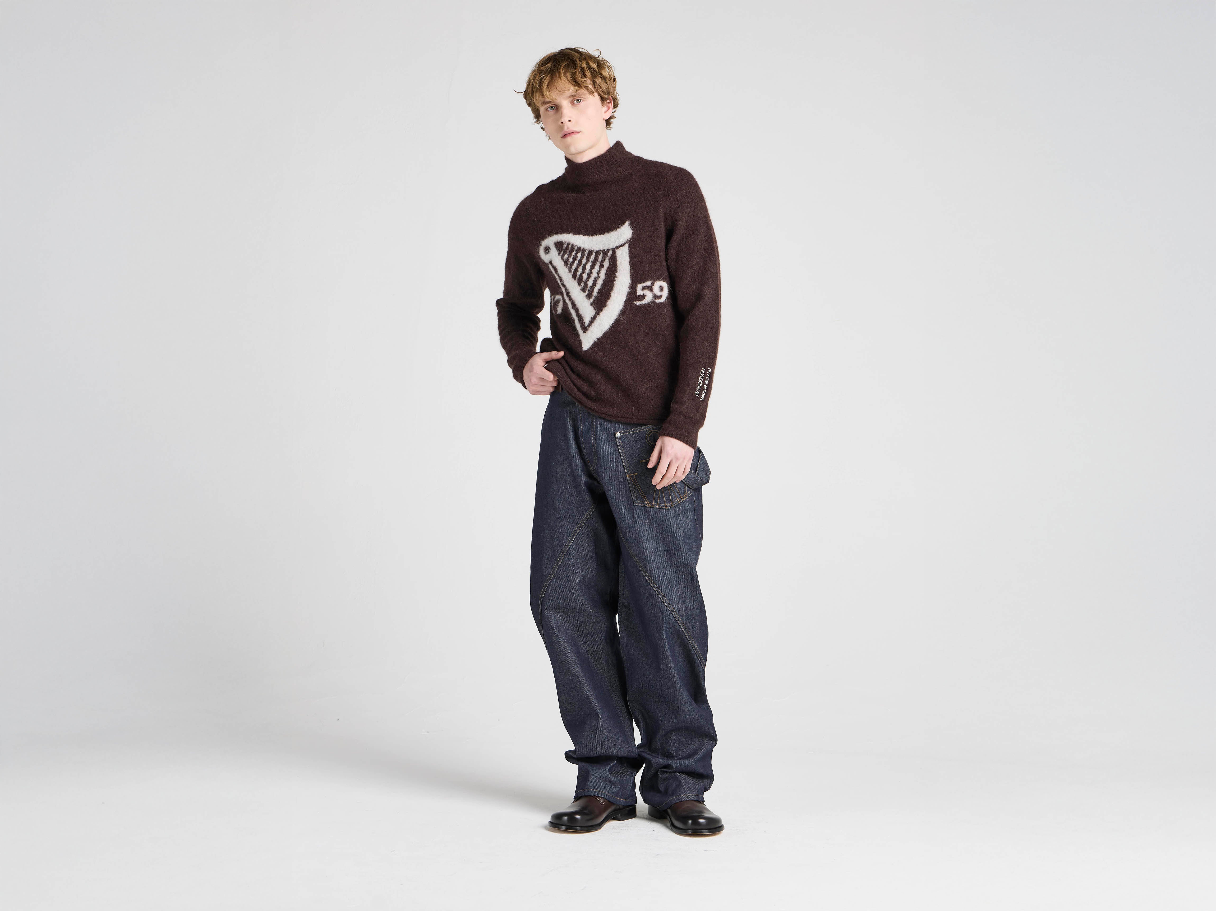 J.W.Anderson Guinness Harp Jumper Braun Alpaka Unisex