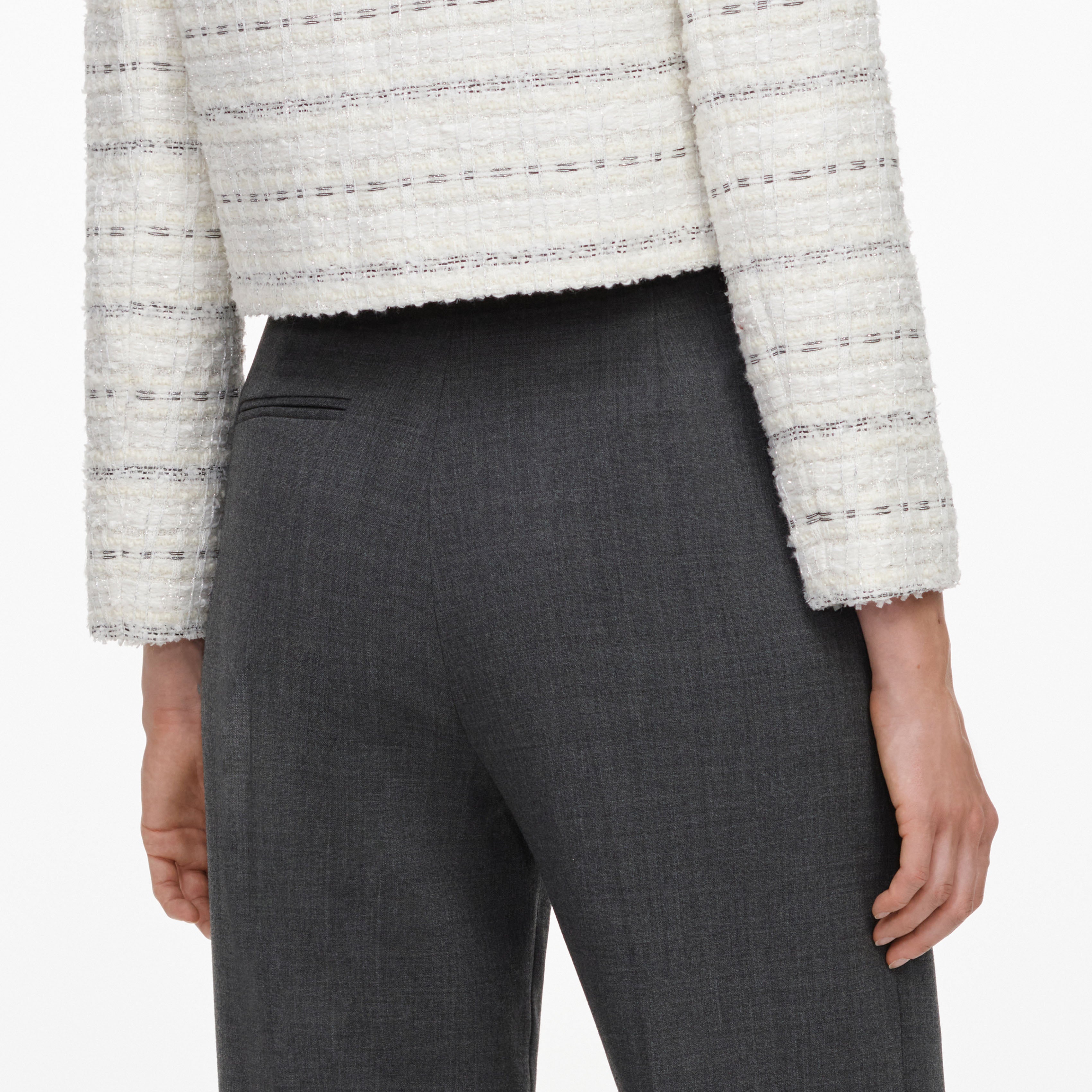 Self-Portrait Tailored Trousers grau Wolle High Waist