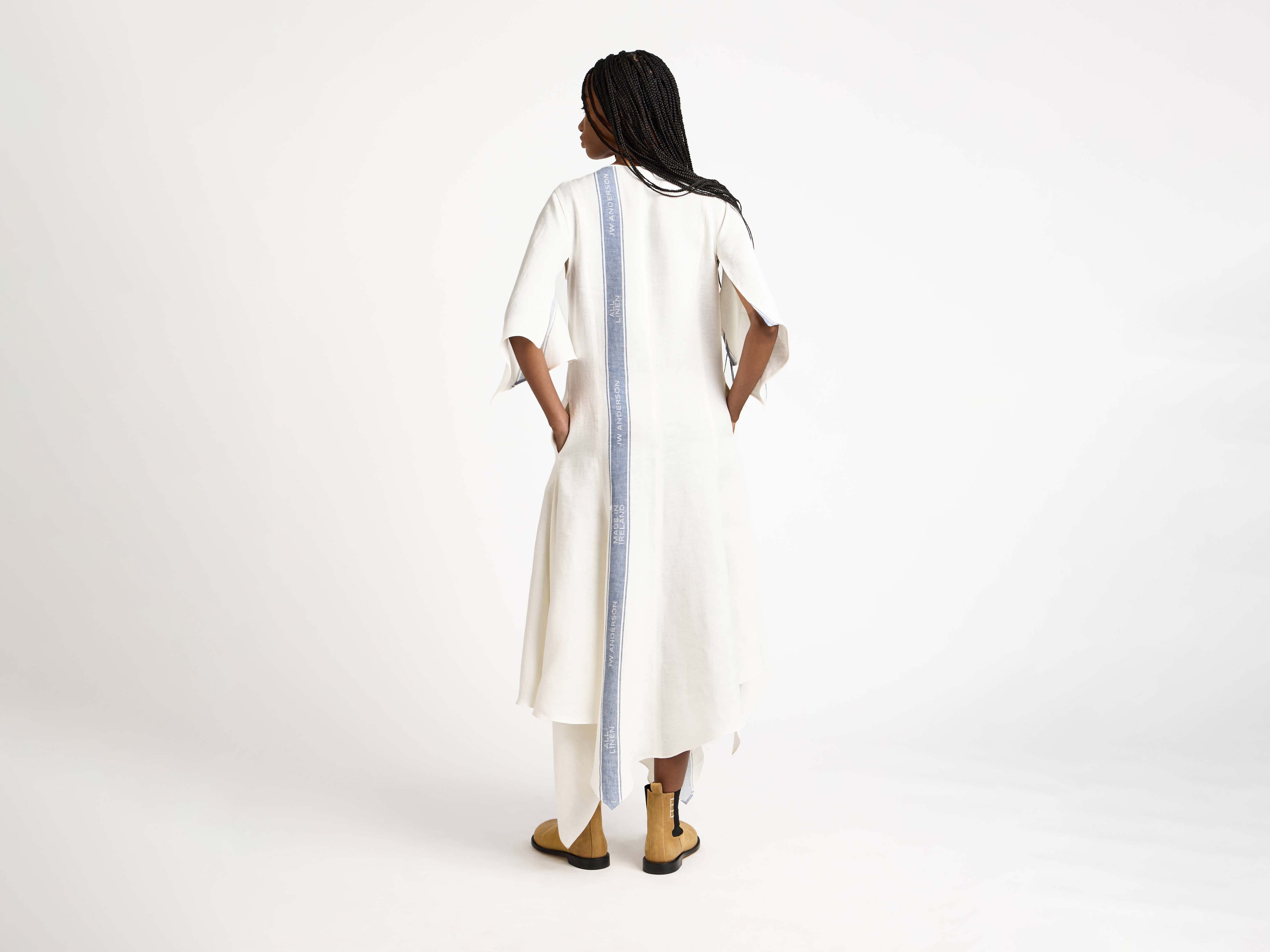 J.W. Anderson Dresses Draped Hem Dress Kleid Leinen blau
