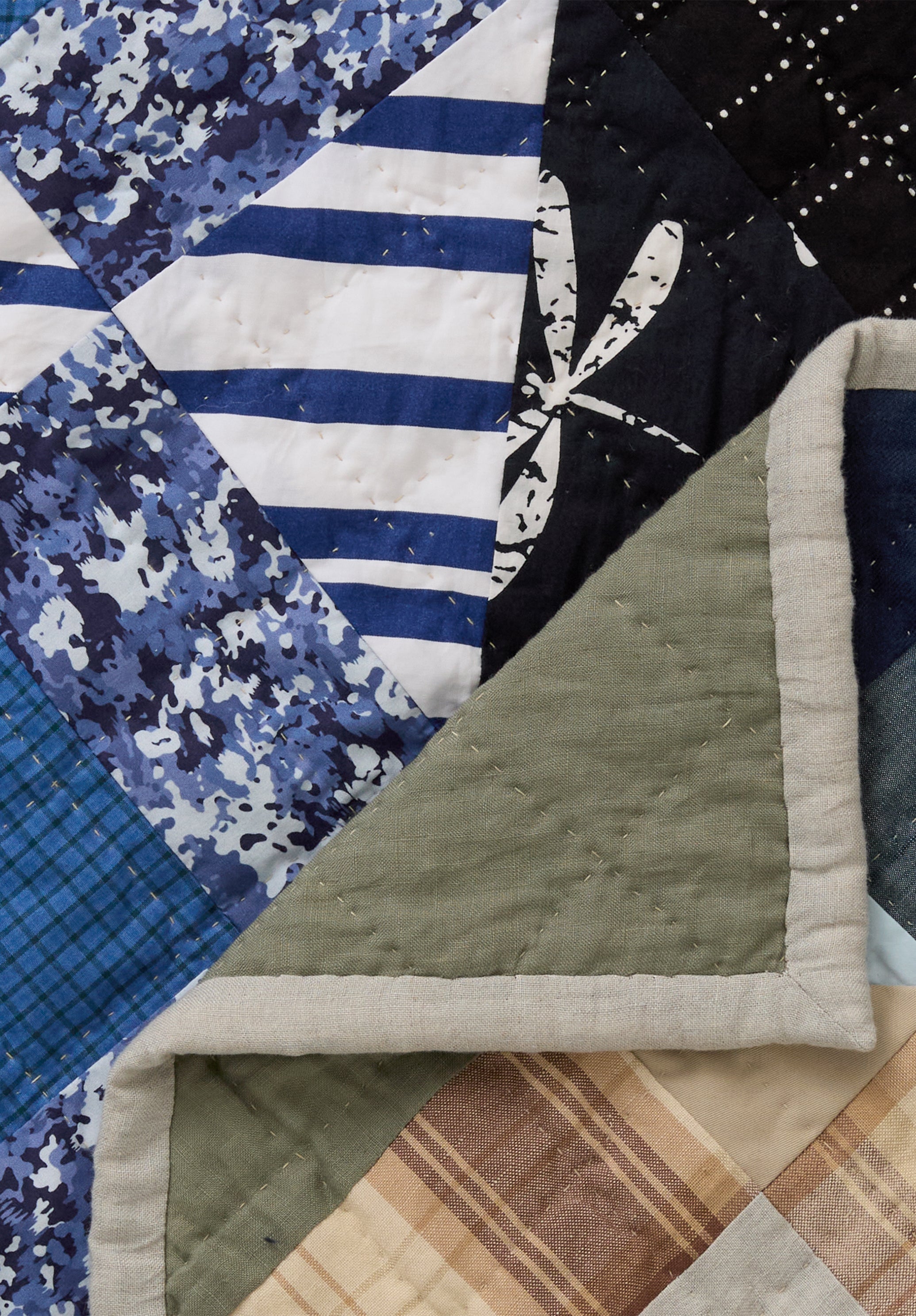 A.P.C. ACCESSORIES 0.21875 Quilt Patchworkdecke T1 Schwarz-Weiß