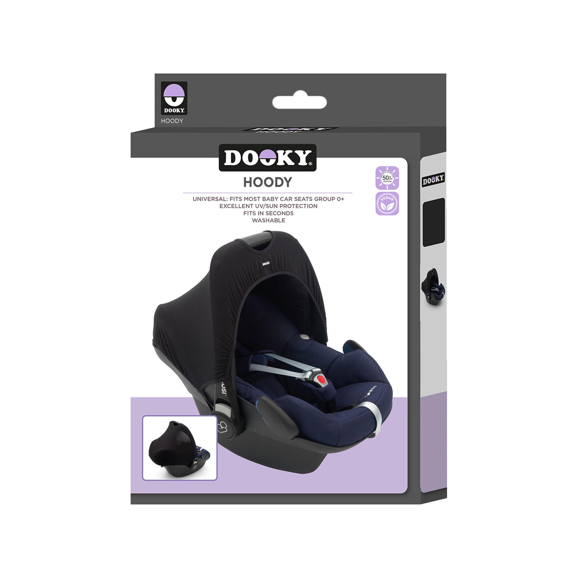 Dooky Hoody Sonnenhaube Babyschale 0+ Black UPF50+