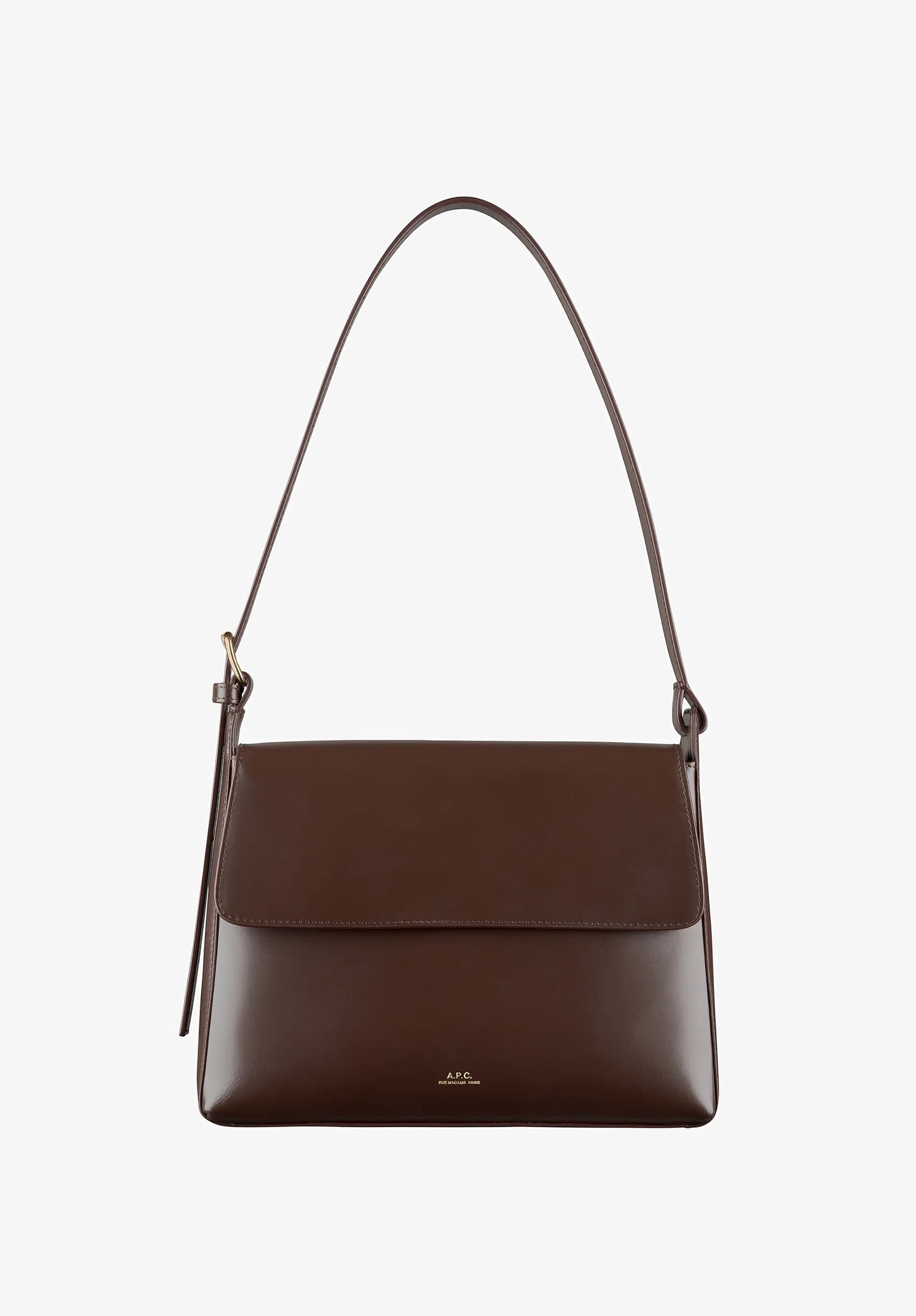 A.P.C. Virginie Flap Tasche Glattleder Magnetverschluss