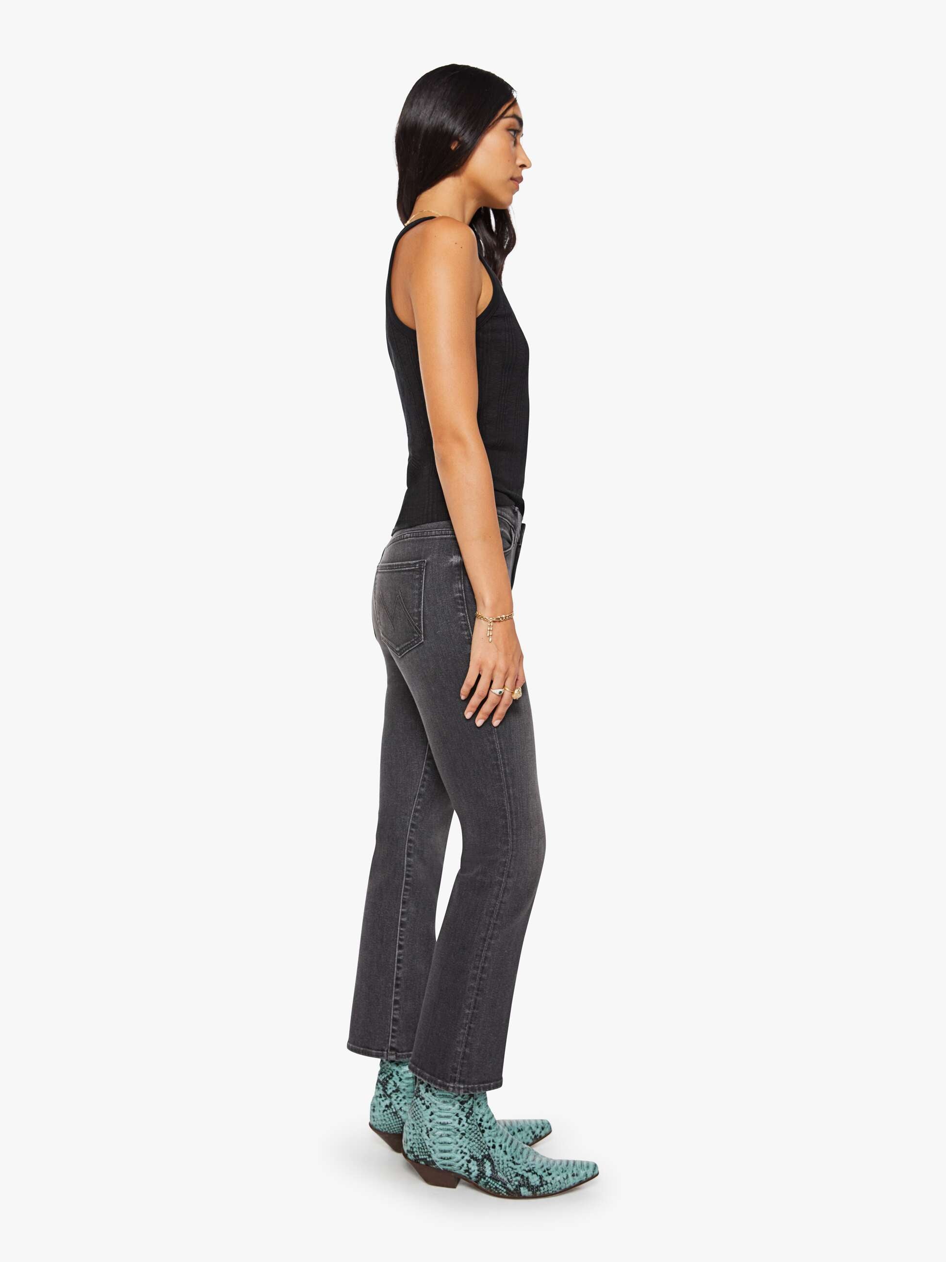 Mother The Hustler Ankle Flare Jeans Schwarz High-Rise