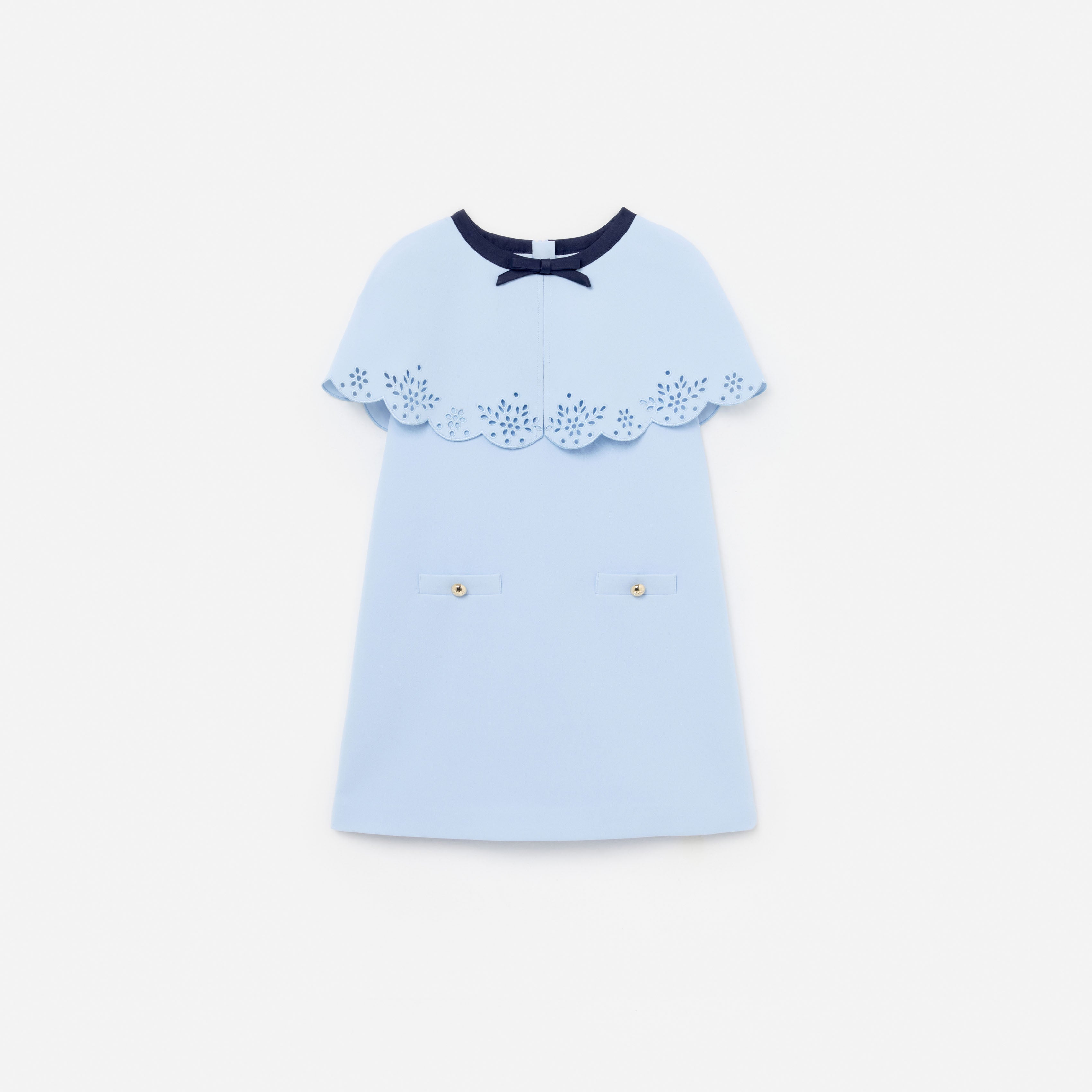 Self Portrait Blue Crepe Cape Kinderkleid Blau