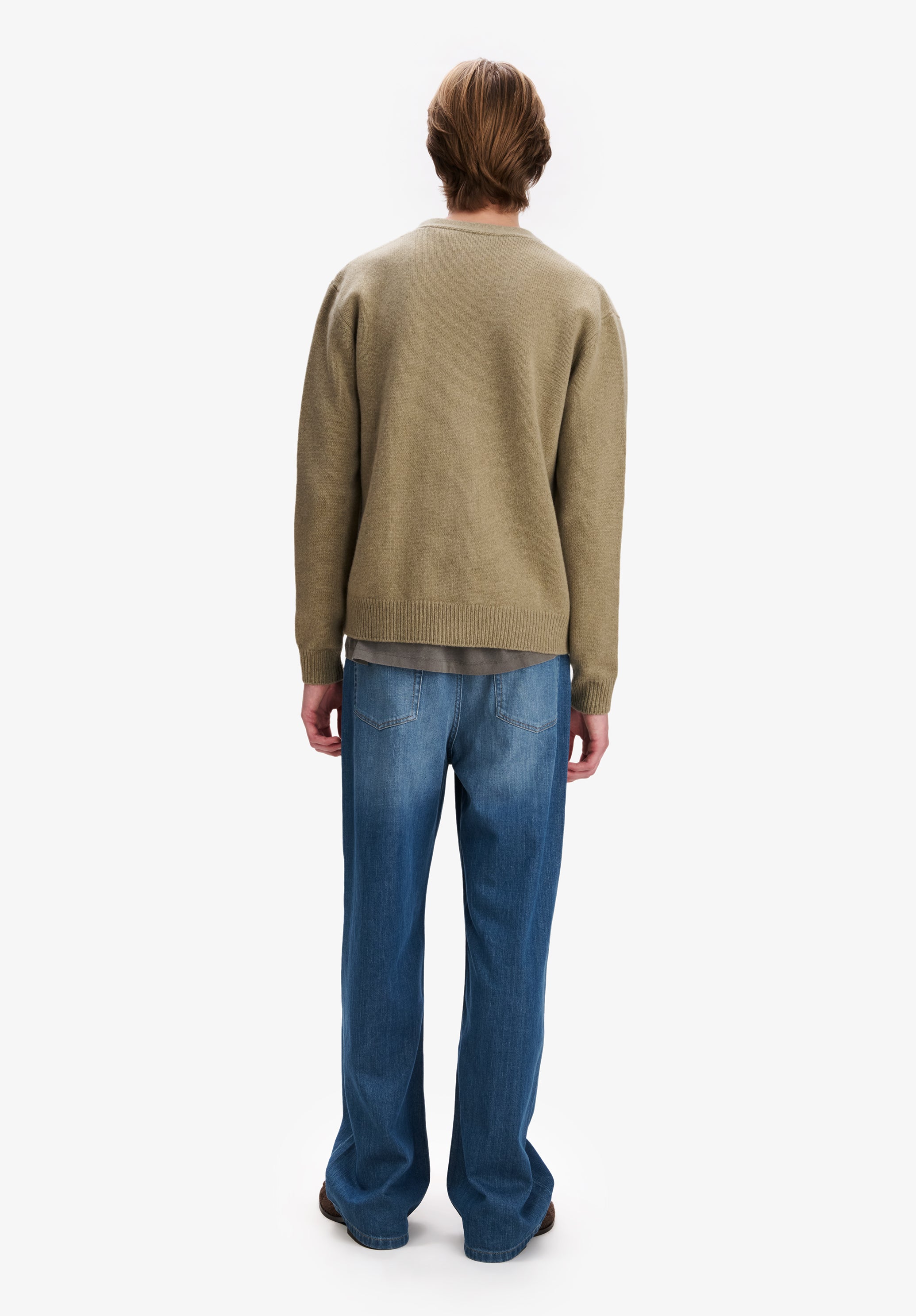 A.P.C. KNITWEAR Beiger Cardigan Wollcardigan V-Ausschnitt Wolle