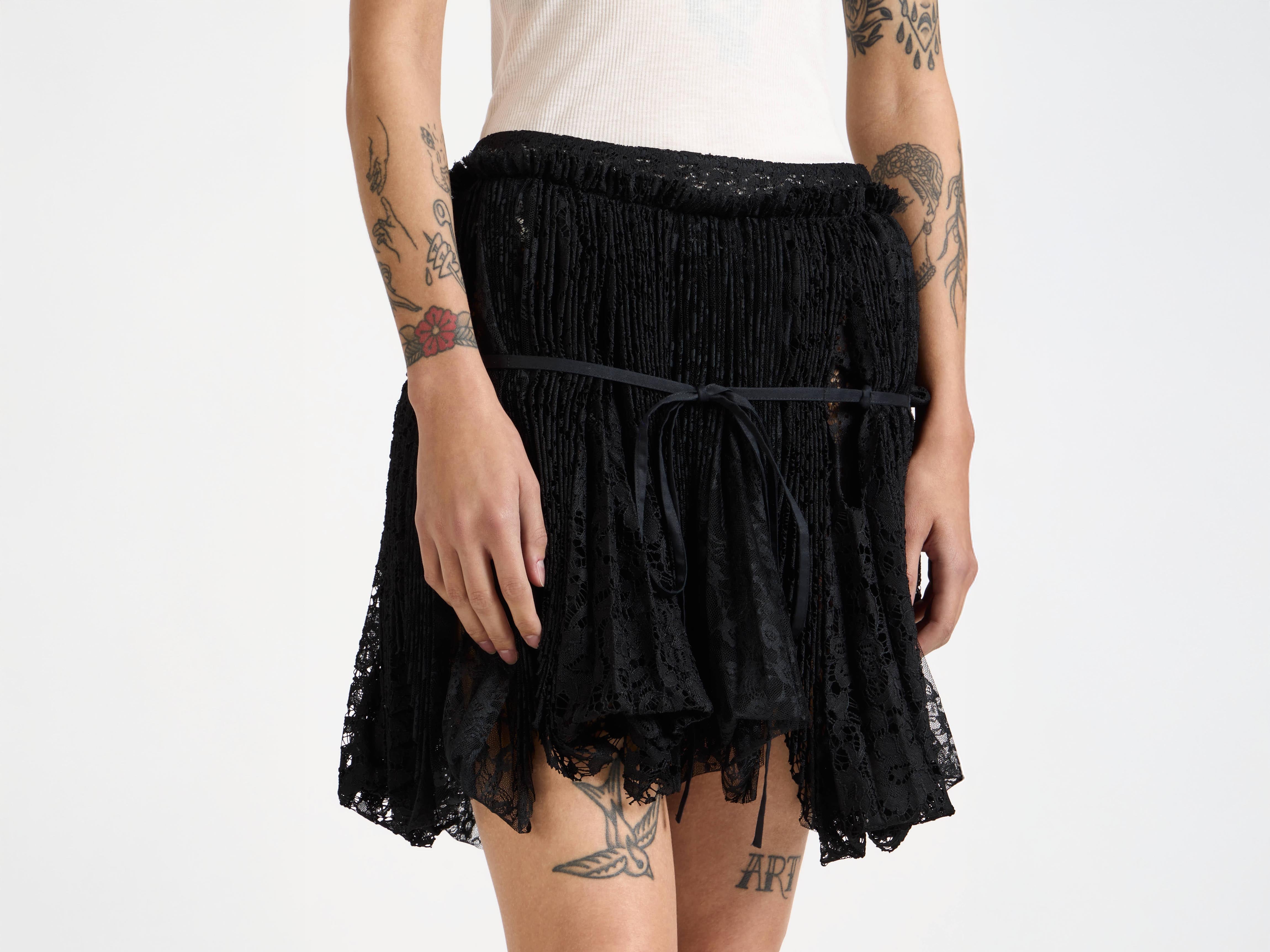 J.W.Anderson Mini Curtain Skirt Minirock Schwarz Spitze