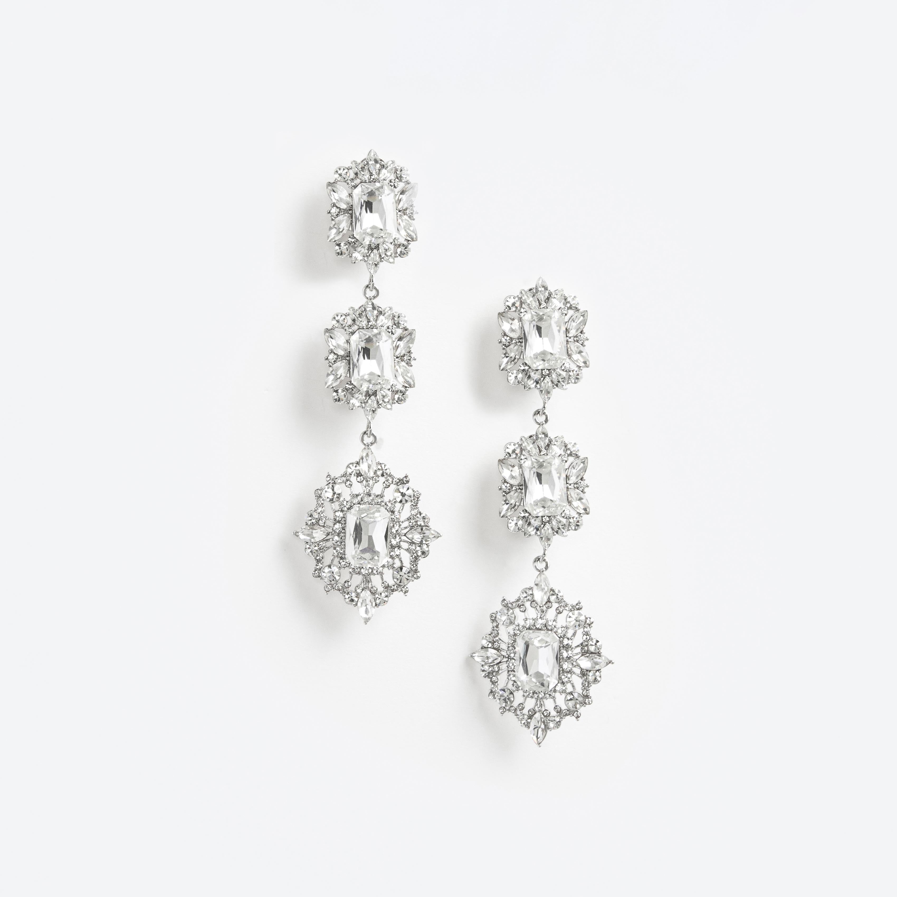 Self Portrait Crystal Tiered Ohrringe silber Kristall